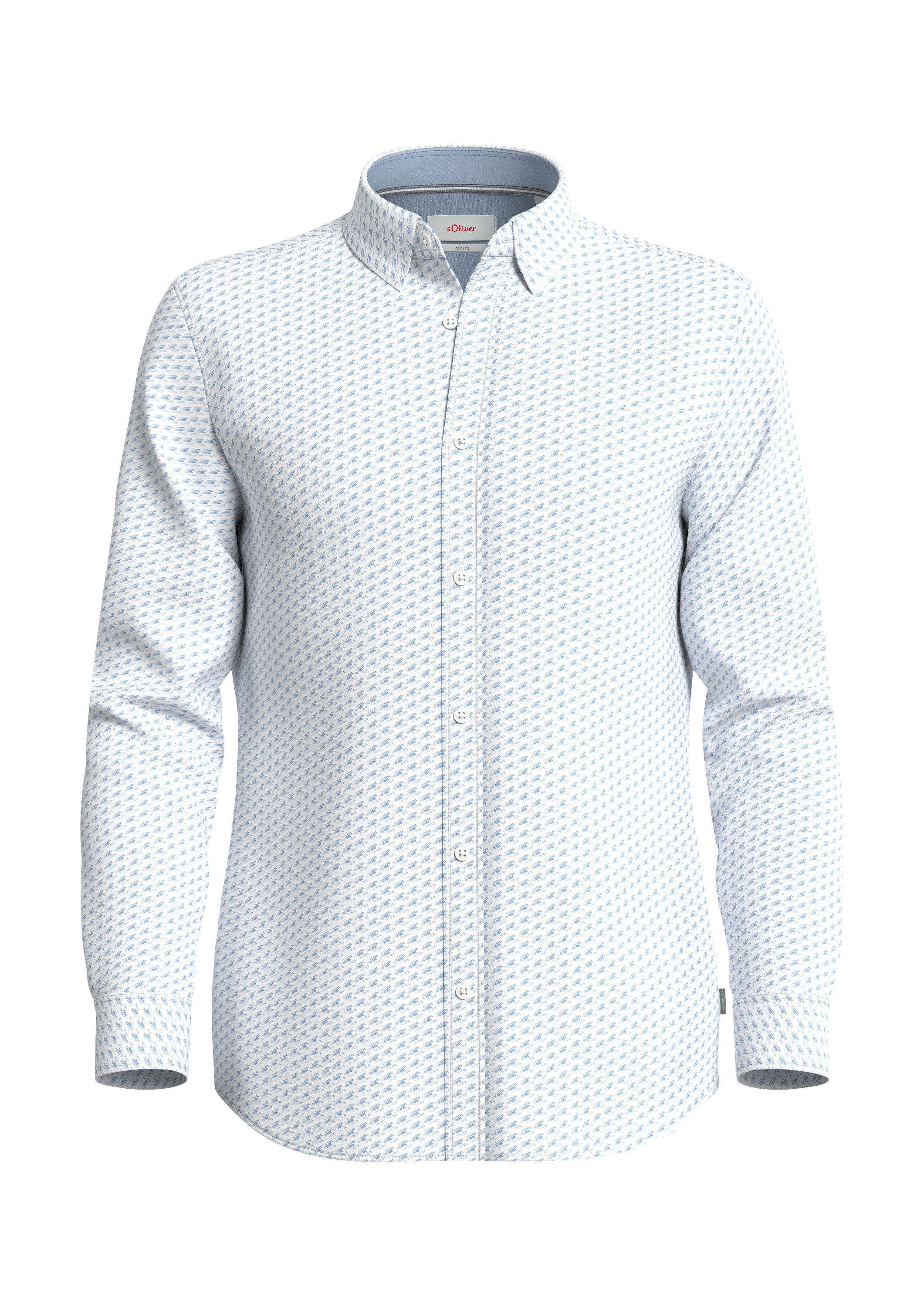 s.Oliver Langarmhemd Hemd Slim: Langarmhemd aus Baumwollmix günstig online kaufen