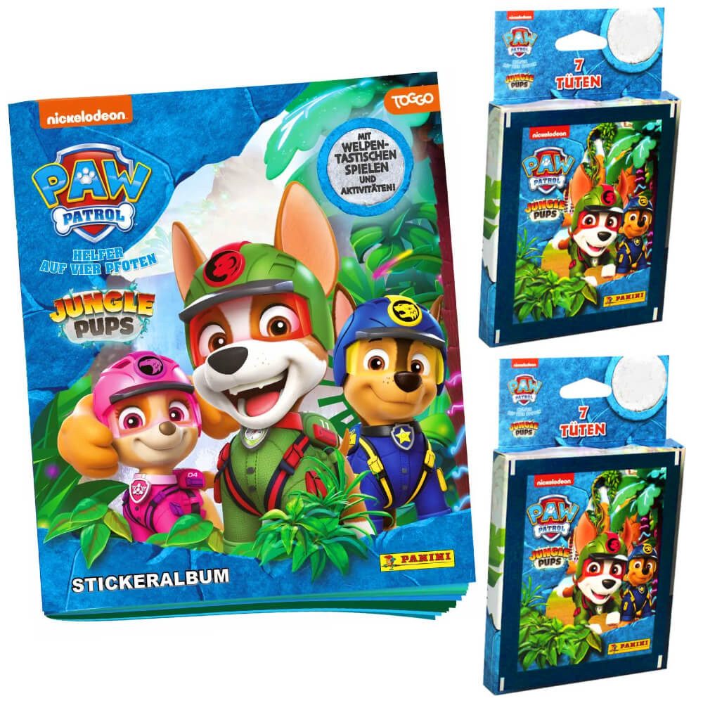 Panini Sticker Panini Paw Patrol Sticker Serie 10 - Jungle Pups (2024), Paw Patrol Sticker - Jungle Pups - 1 Album + 2 Blister