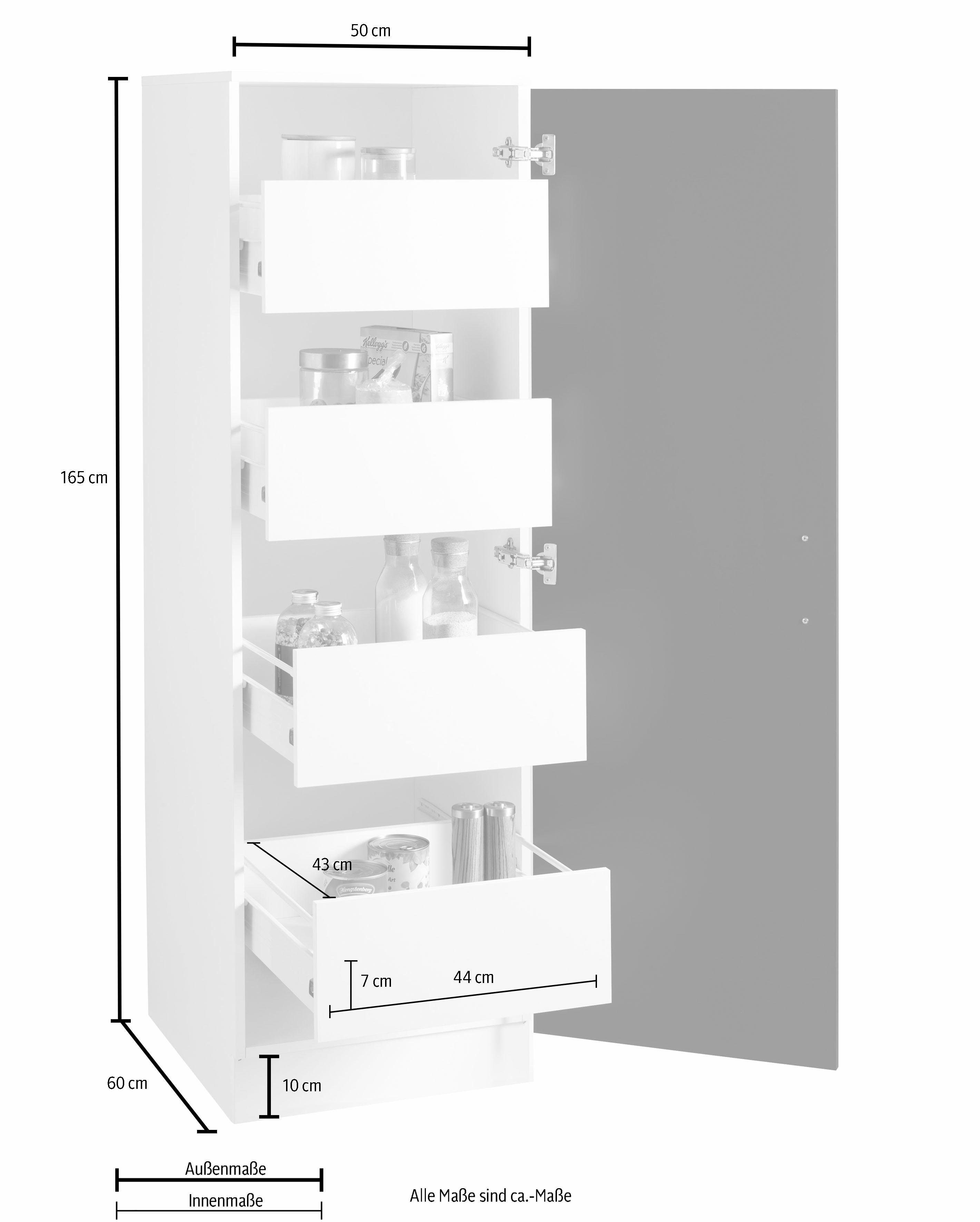 Vorratsschrank Küchen Weiß matt Flexi wiho