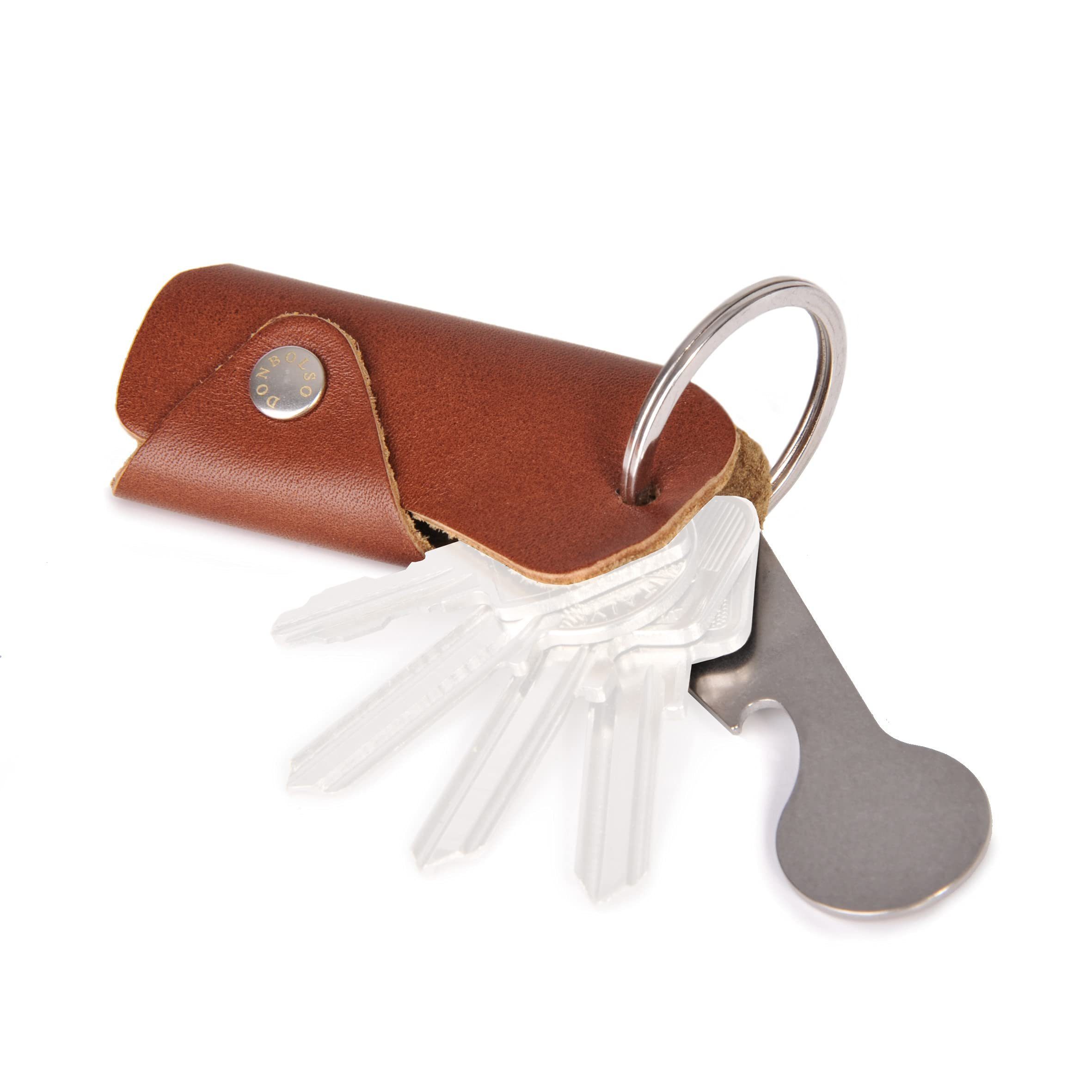 Donbolso Schlüsseltasche Leder Schlüsseletui für 1-6 Schlüssel, Damen/Herren, Nappa Cognac, Nappa Cognac Sschlüsselmäppchen