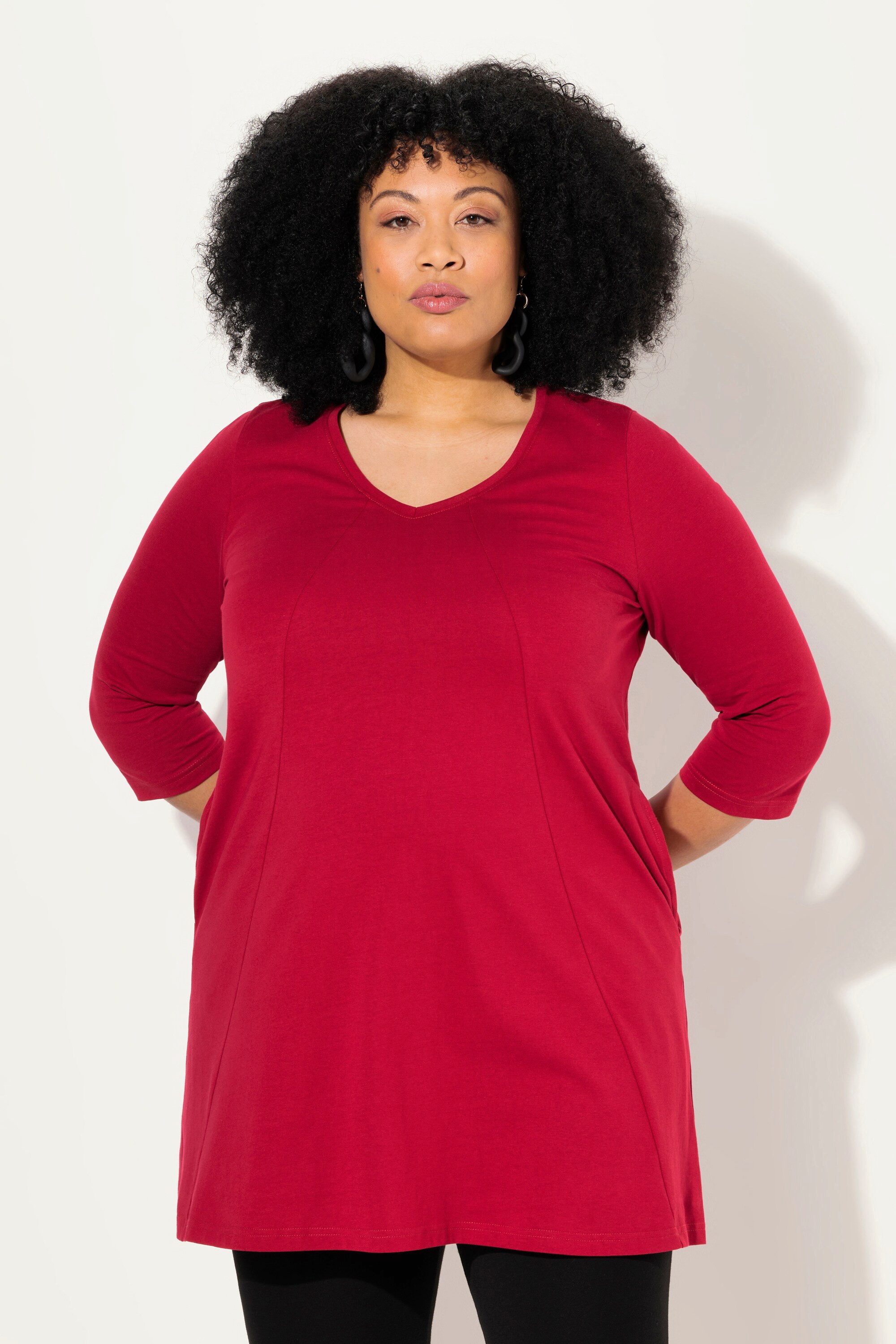 Ulla Popken Longshirt Longshirt Ziernähte A-Linie günstig online kaufen