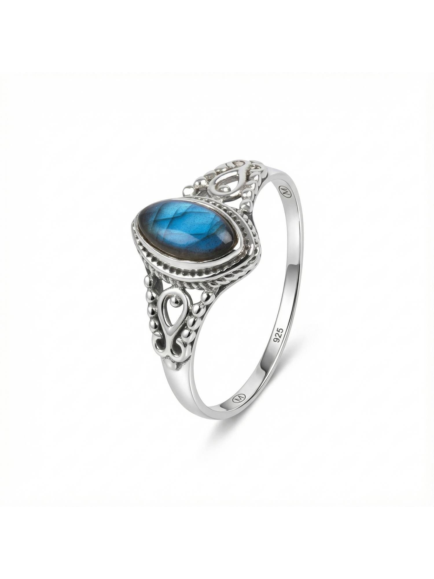Silberring MERANDAL aus 925 Silber mit Labradorit