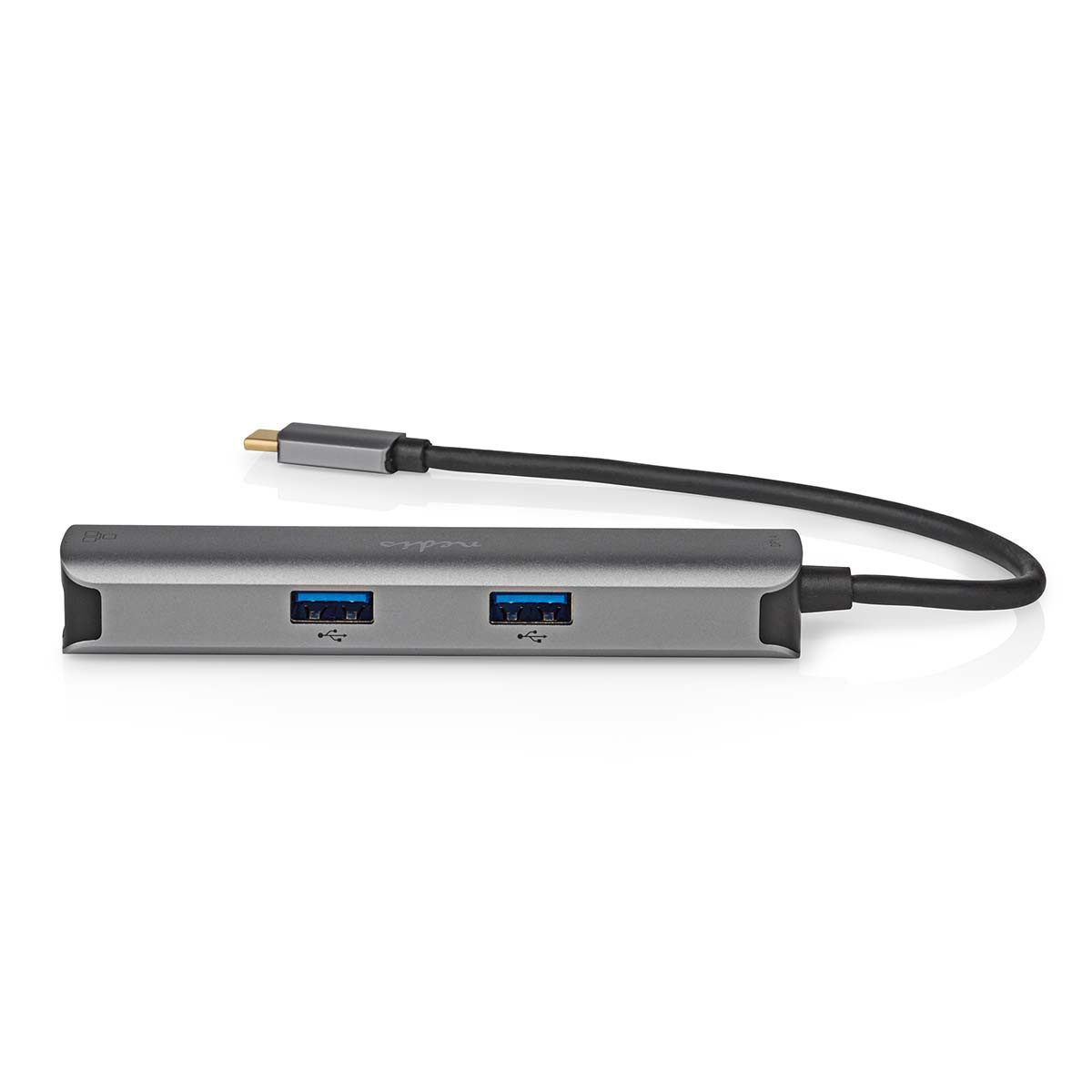 Nedis CCBW64210AT02 USB-Adapter USB-C Stecker zu USB-C Stecker, usb c 5 in 1 adapter, 4k60 hdmi, gigabit lan, 3× usb a, kompakt