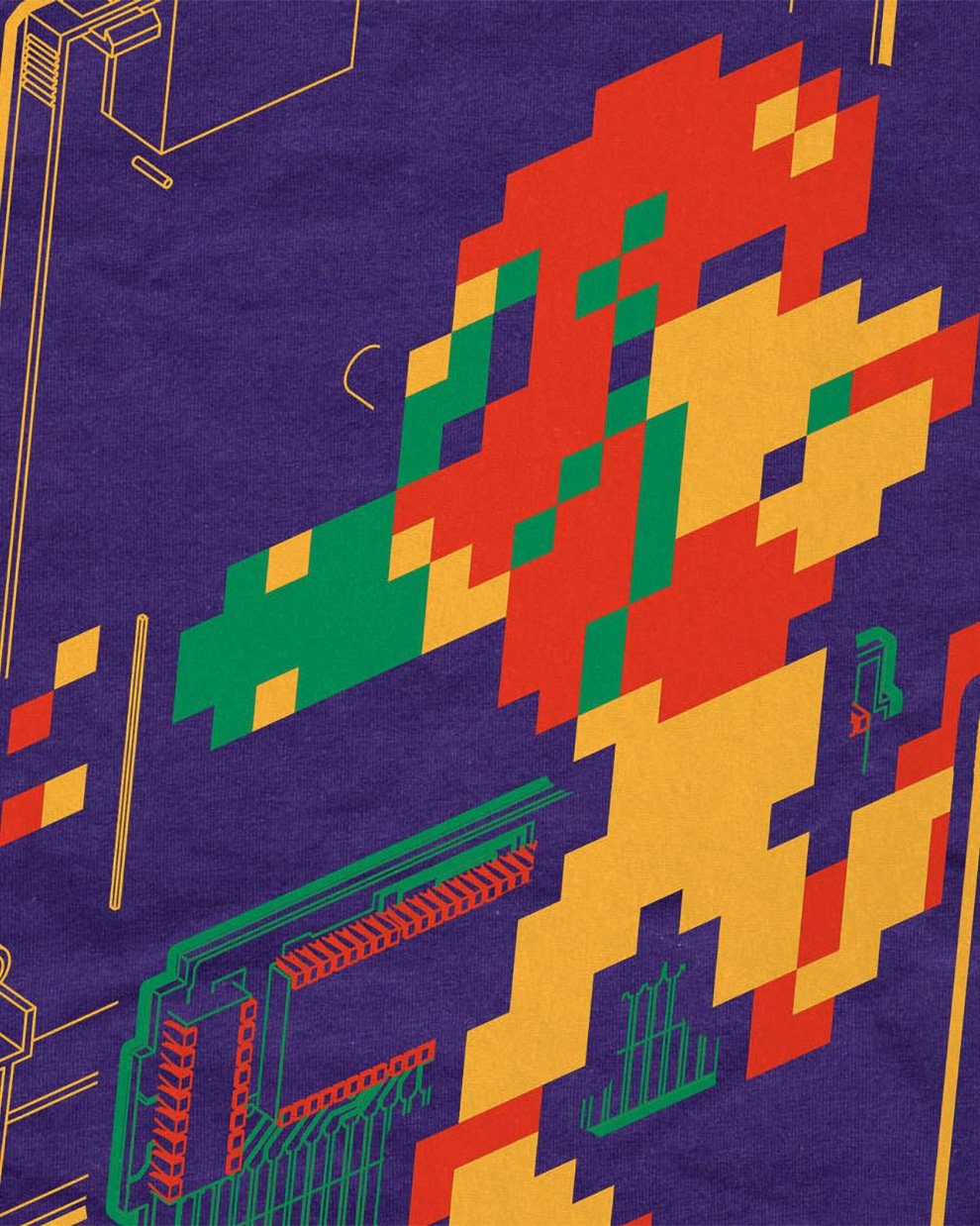 style3 Print-Shirt Herren Retro gamer 8-Bit lila T-Shirt Samus classic nes switch