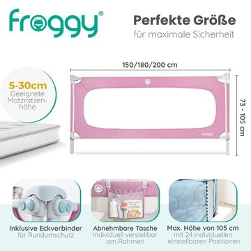 Froggy Bettschutzgitter, Labor geprüft, Baby Bettschutzgitter Kinder Rausfallschutz 300D Oxford