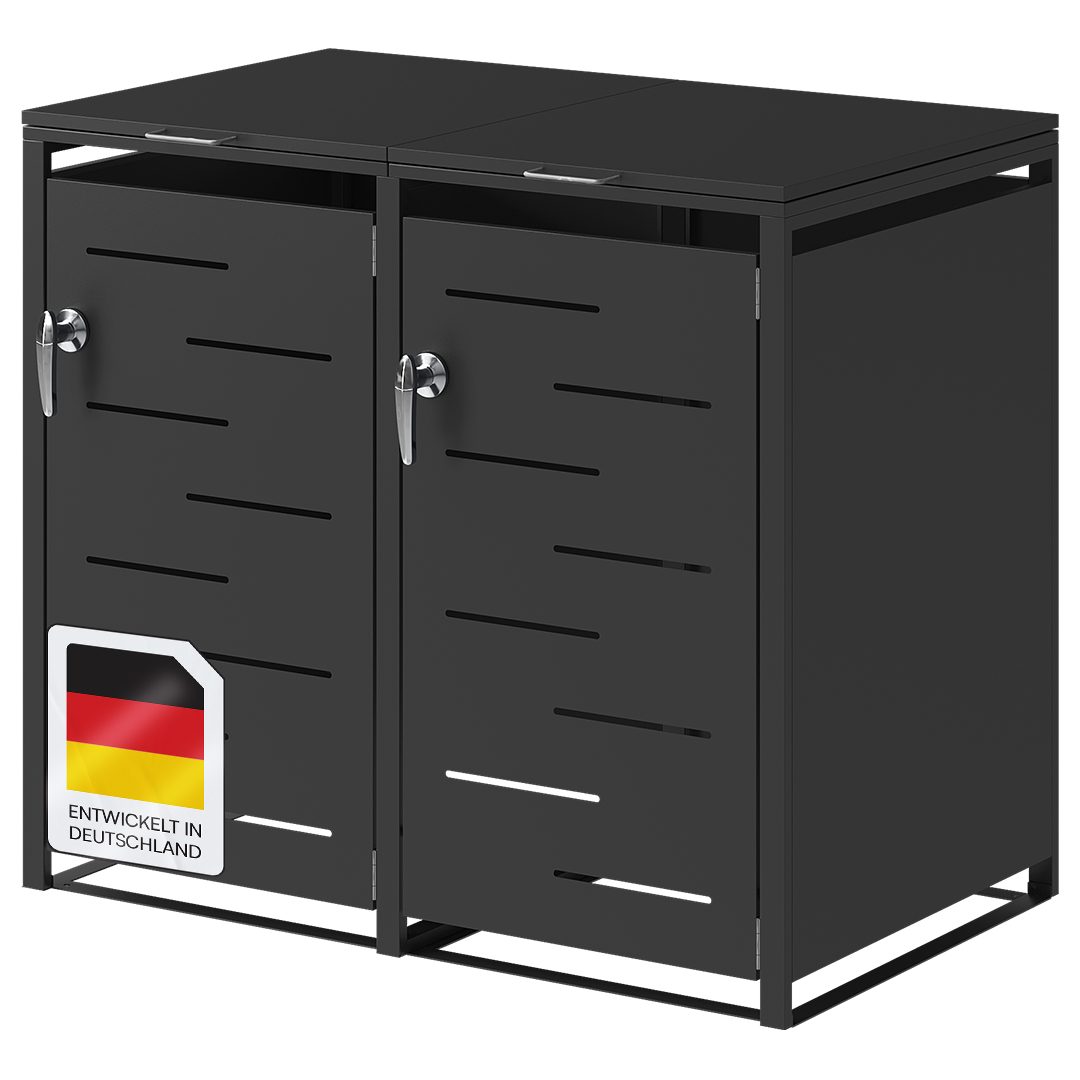 STEELSØN Mülltonnenbox Diorus 240L, abschließbar (Graphitschwarz, günstig online kaufen