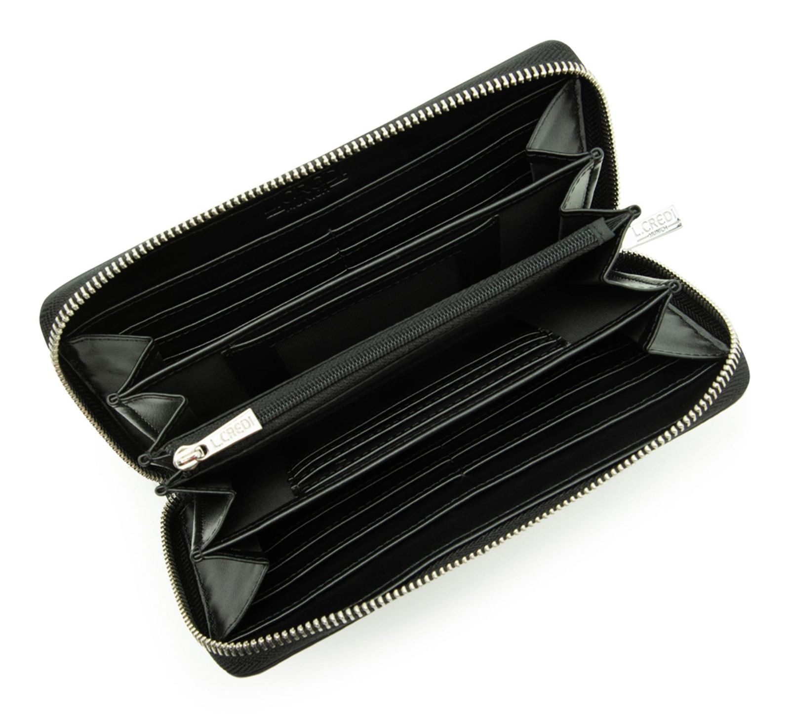 L. CREDI Geldbörse Zip Around Wallet, mit RFID-Blocker Schutz günstig online kaufen
