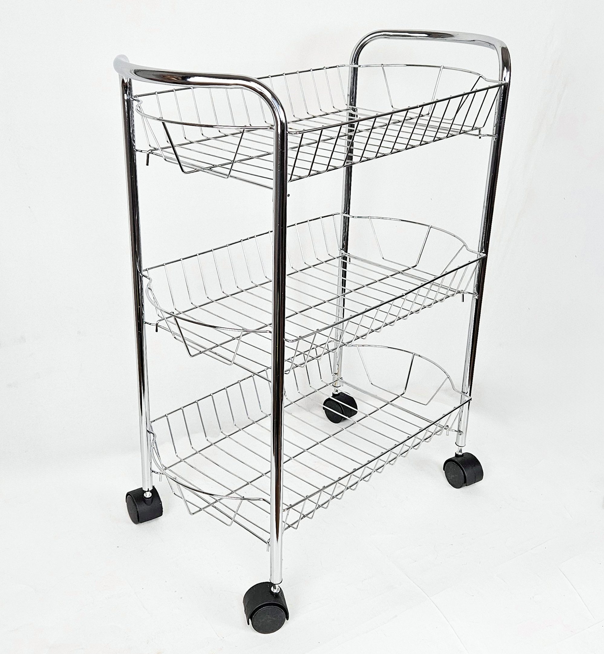 Yudu Küchenwagen Küchen- / Servierwagen 3 Schubkörbe/Gitterkörbe Chrom