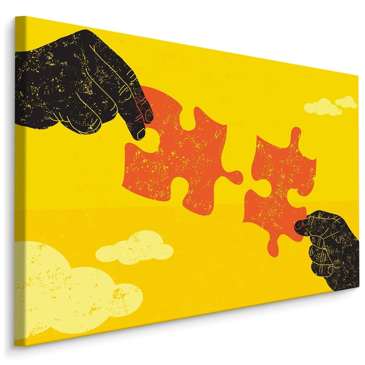 Muralo Leinwandbild Landschaft – Leinwandbild Wandbild Kunstdruck Wohnzimmer, Gewässer (1 St), Puzzles – Himmel – Wolken, 100 x 70 cm, aufhängefertig