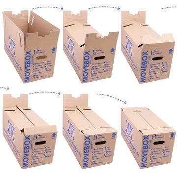 KK Verpackungen Umzugskarton, 5 Umzugskartons Movebox Smart & Safe Umzugskiste 25 kg Braun