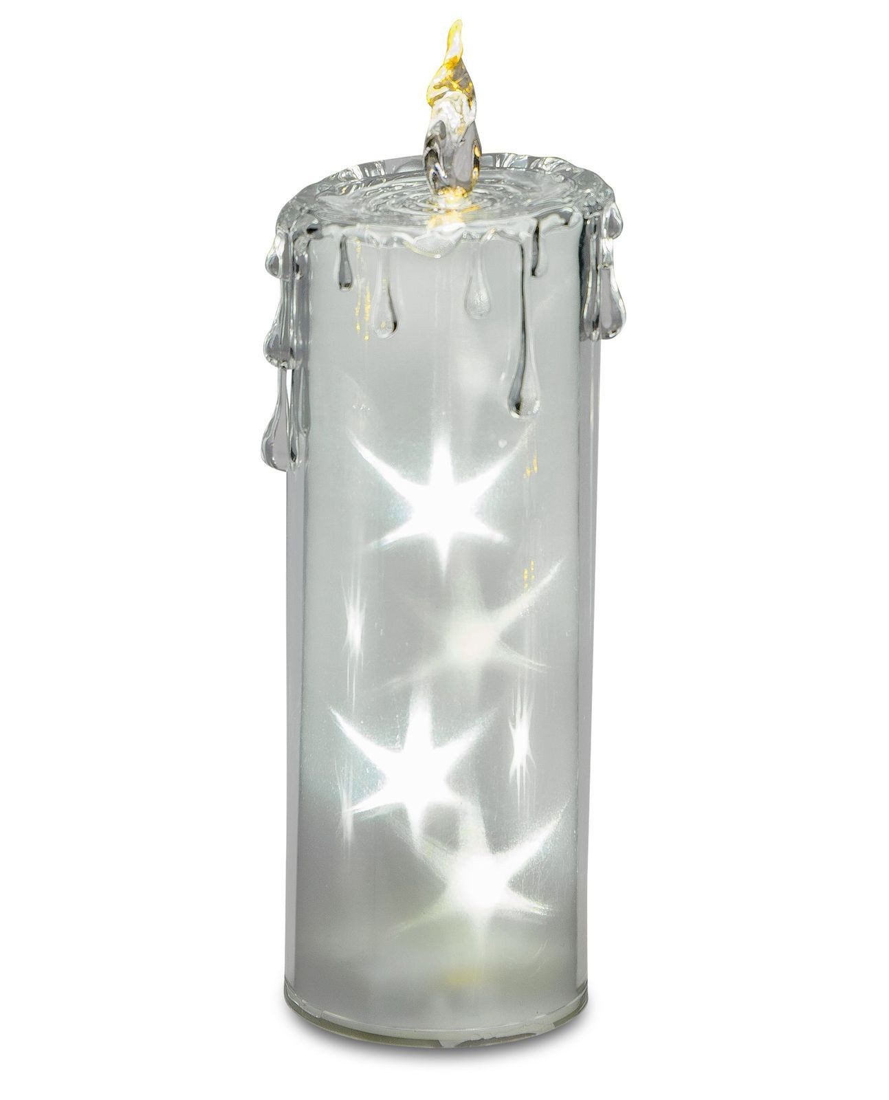 formano LED Dekolicht Kerze Weihnachtsdeko aus Acryl mit Sternmotiv Dekokerze 7x18 cm, LED fest integriert