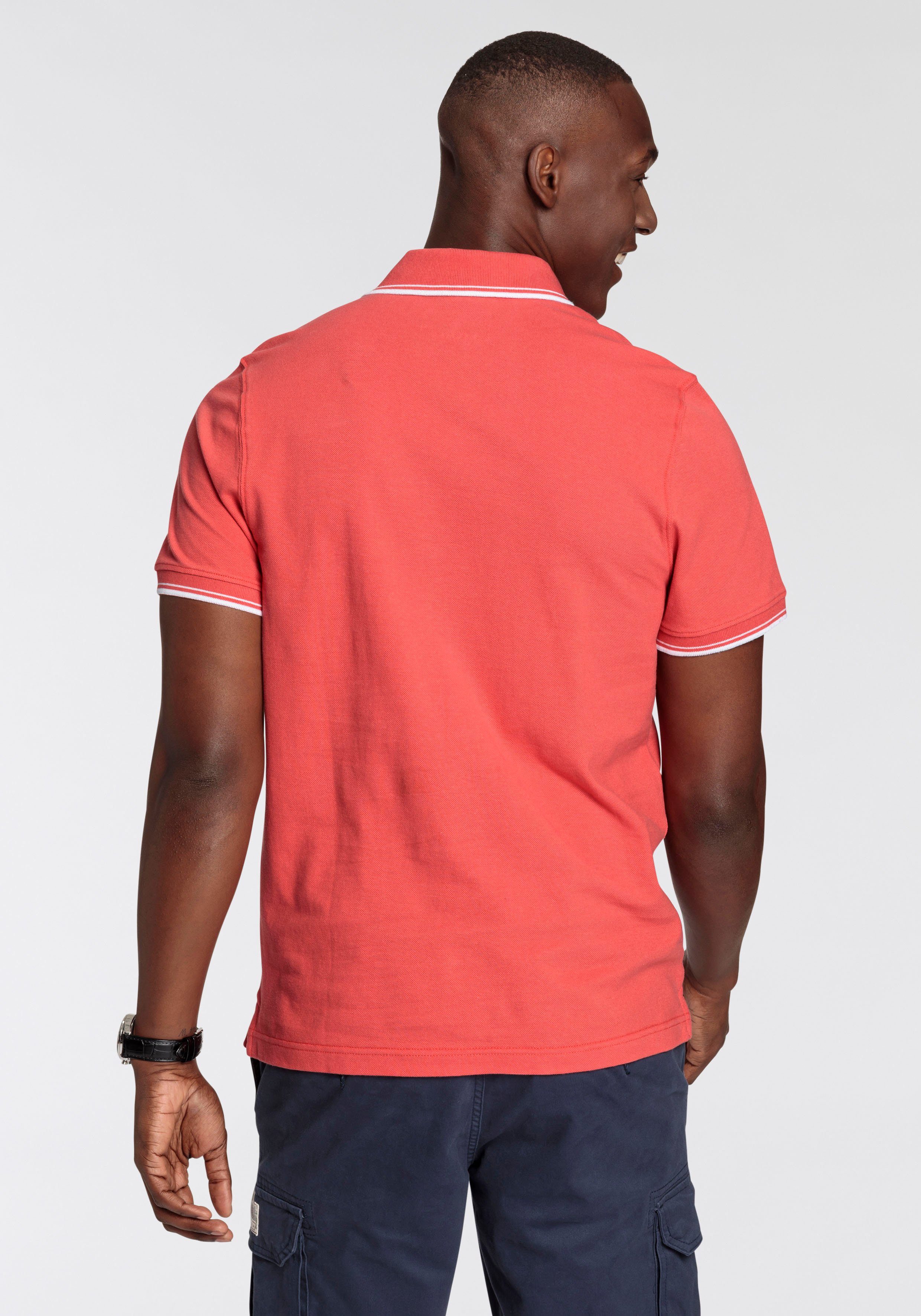 rot - DELMAO mit modischem MARKE! Poloshirt Brustlabel NEUE