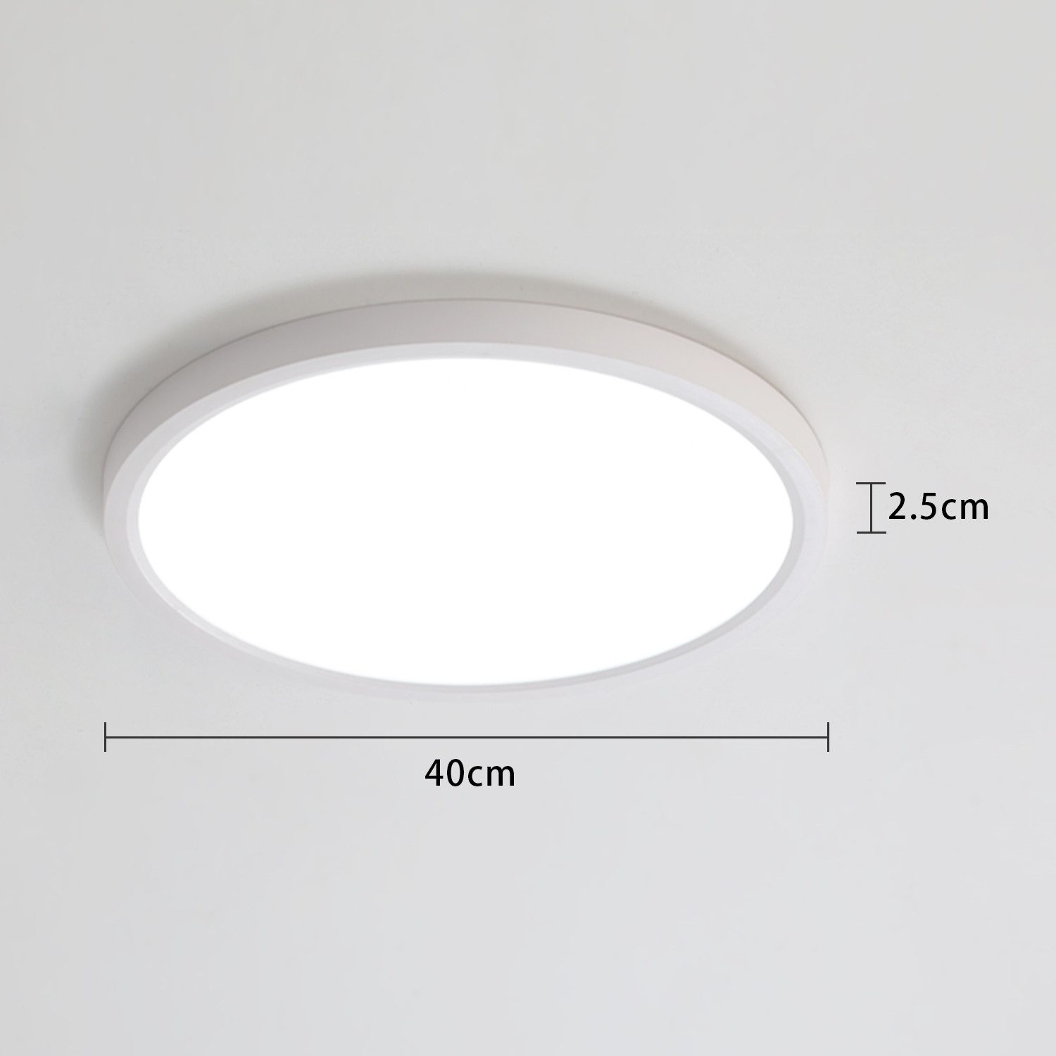 JDONG LED Deckenleuchte Flach Dimmbar mit Fernbedienung 40/50/60cm Schwarz/Weiß Deckenlampe, LED fest integriert, Ultra Dünn 2.5cm Wohnzimmerlampe decke,3000K-6 – Bild 4 von 5