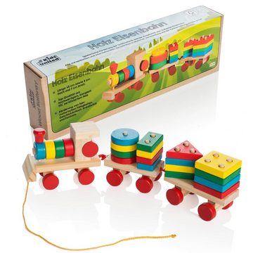 all Kids United Spielzeug-Eisenbahn Sortierwürfel Holzzug, (16-tlg., Lernspielzeug), Kinderspielzeug Holzeisenbahn