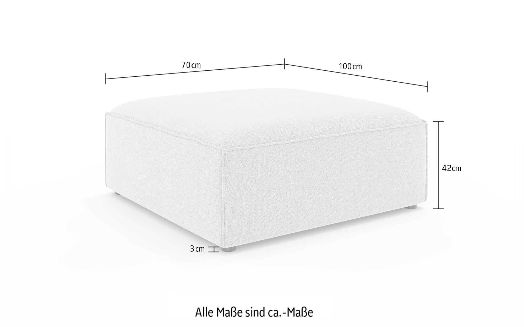 OTTO home Polsterhocker HAILY Sitzhocker passend zur Serie, Maße B/T/H: 70/100/42 cm, als Modul oder separat verwendbar, für individuelle Zusammenstellung – Bild 4 von 4