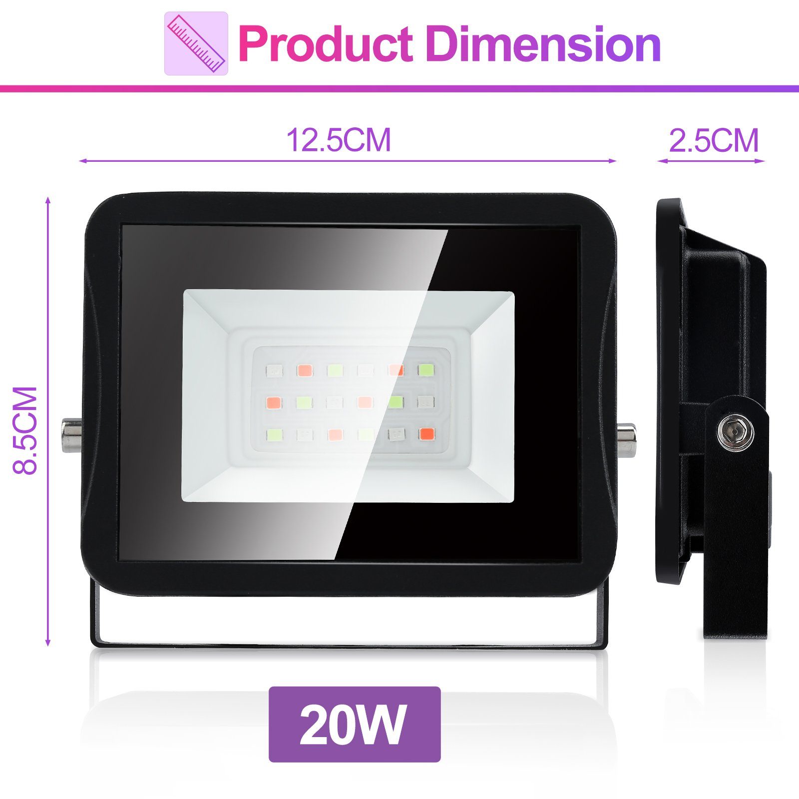 10W-50W Scheinwerfer 2er IP67 Gimisgu Strahler mit Flutlichtstrahler RGB Fluter Fernbedienung LED