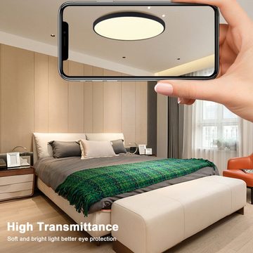 BlingBin LED Deckenleuchte 64W LED Deckenlampe Badezimmer Lampe Ultraflach Panel, Fernbedienung, LED fest integriert, Weißes Licht, Warmes Licht, Tageslichtweiß, für Flur Schlafzimmer Balkon Keller, mit Fernbedienung