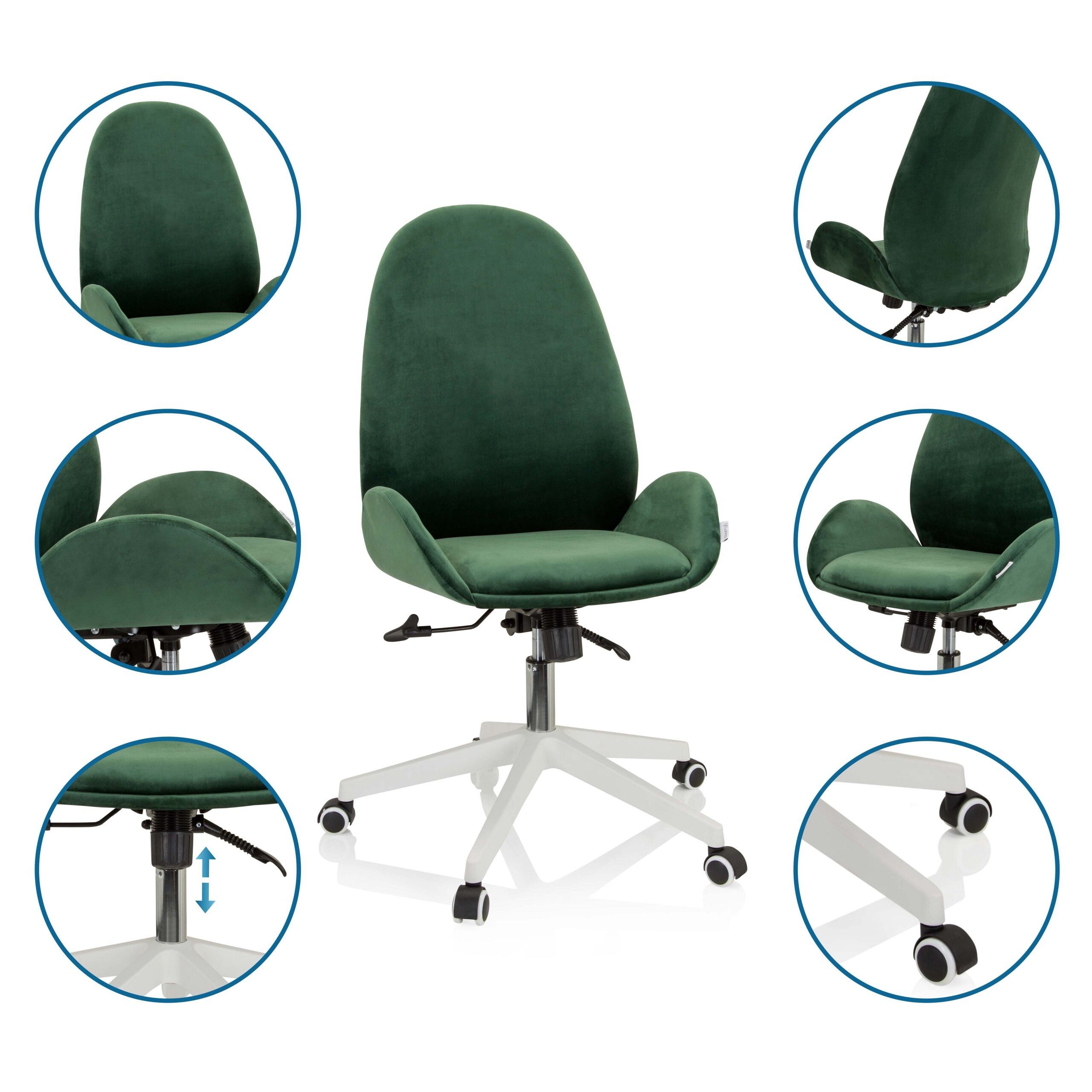 hjh OFFICE Drehstuhl Home Office Bürostuhl Avea Stoff mit Armlehnen (1 St), Schreibtischsessel, Drehbarer Schreibtischstuhl