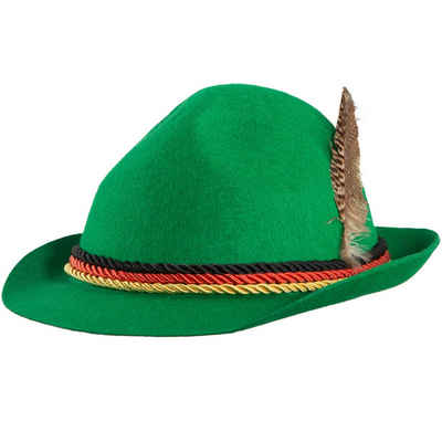dressforfun Kostüm Grüner Trachtenhut mit Deutschlandfarben