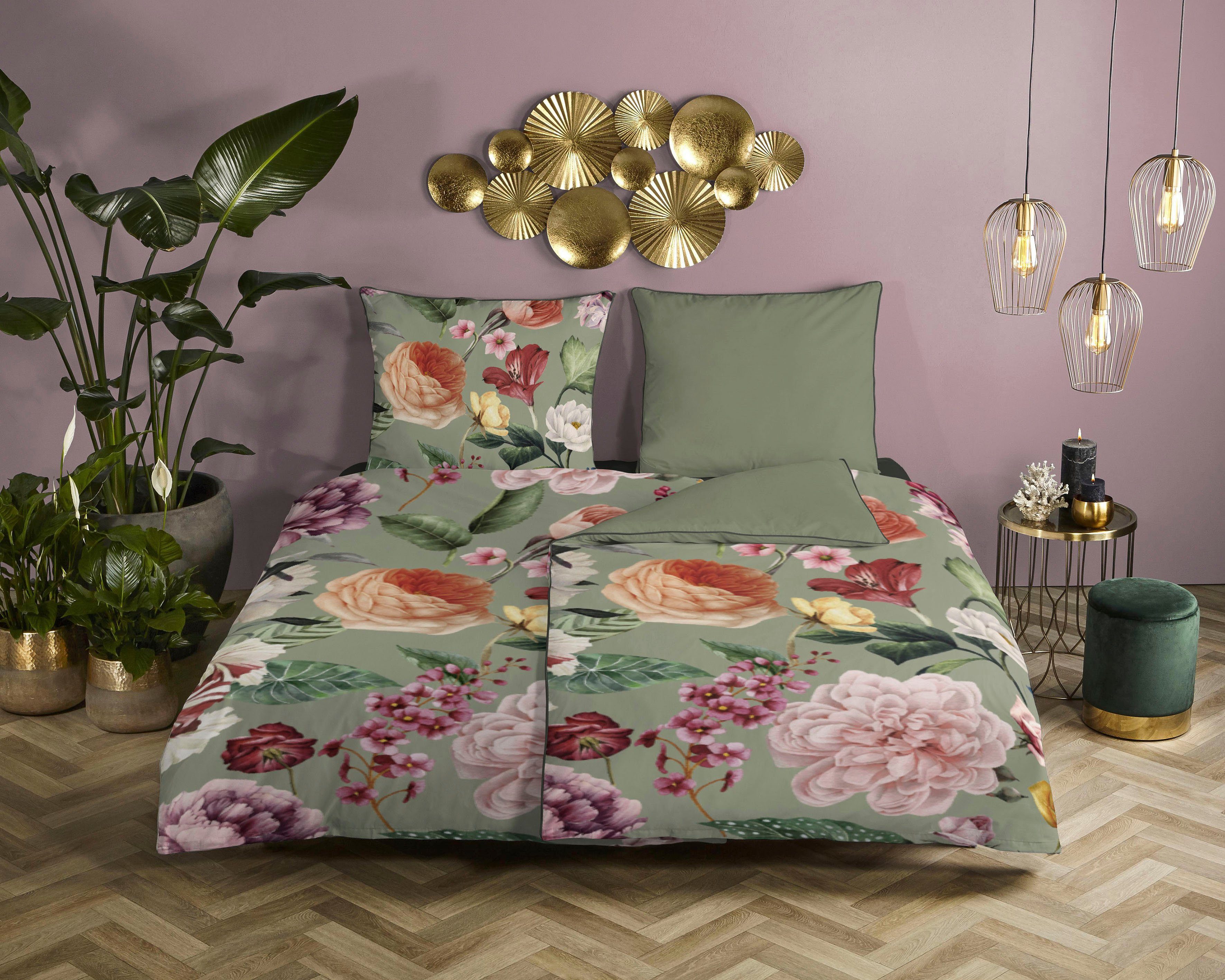 Descanso Wendebettwäsche Fiori, Satin (Bio-Baumwolle), 3 günstig online kaufen