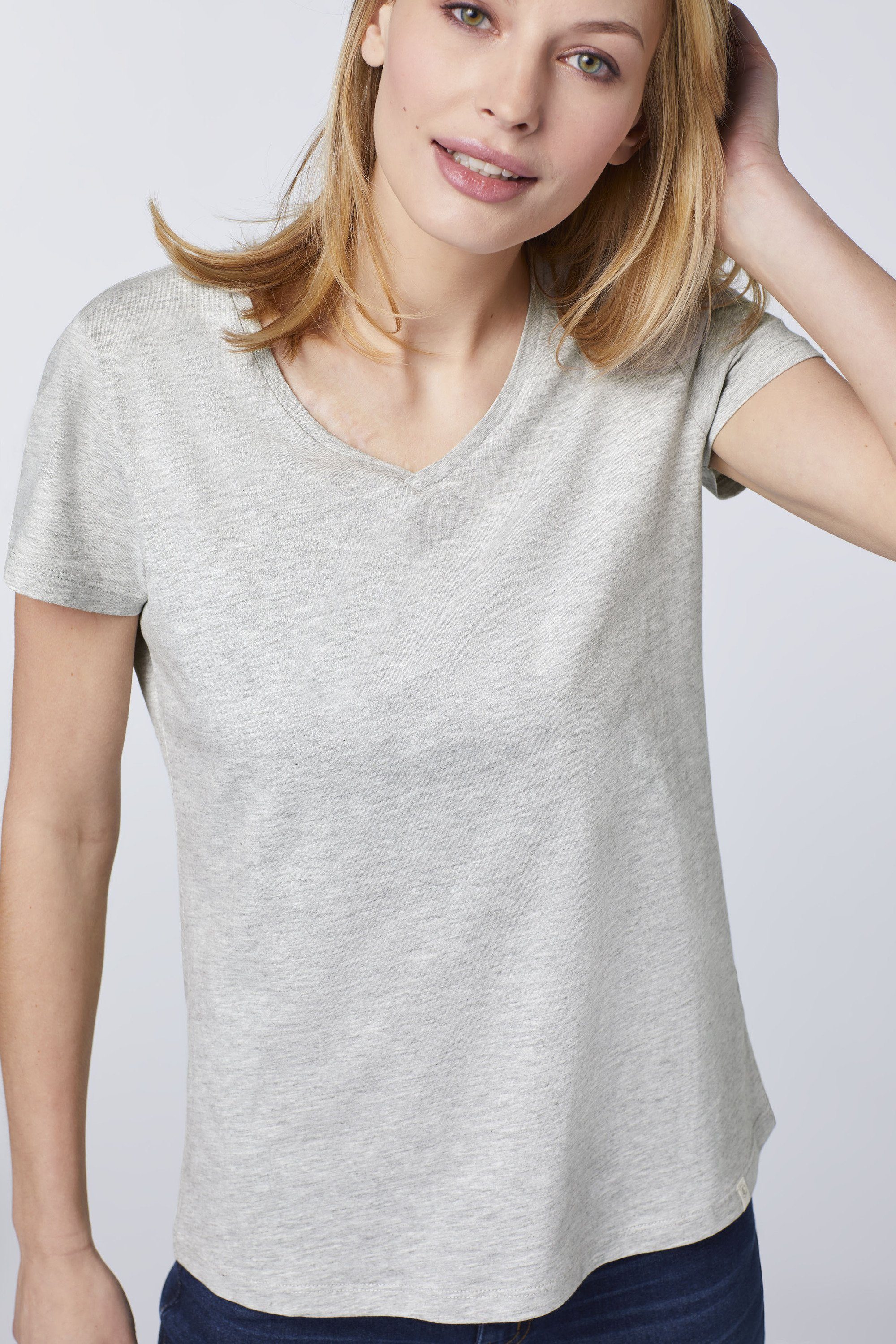 Grey Light im Detto V-Neck-Design T-Shirt femininen Fatto 72