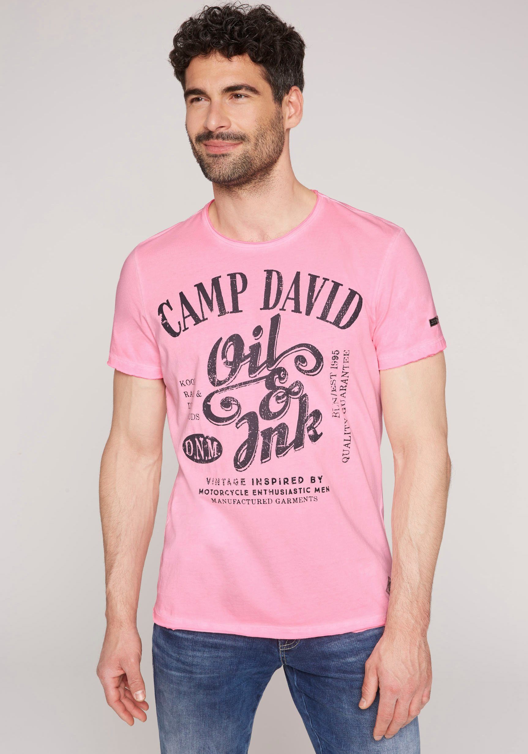 CAMP DAVID pink T-Shirt neon