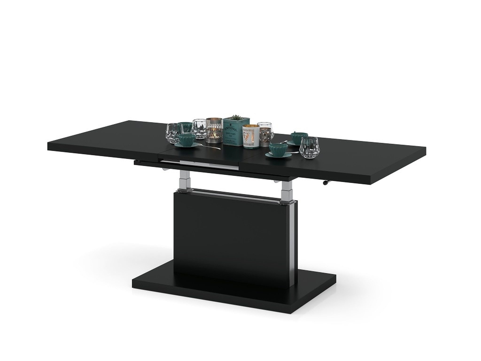 Mazzoni Couchtisch Aston Schwarz Matt stufenlos günstig online kaufen