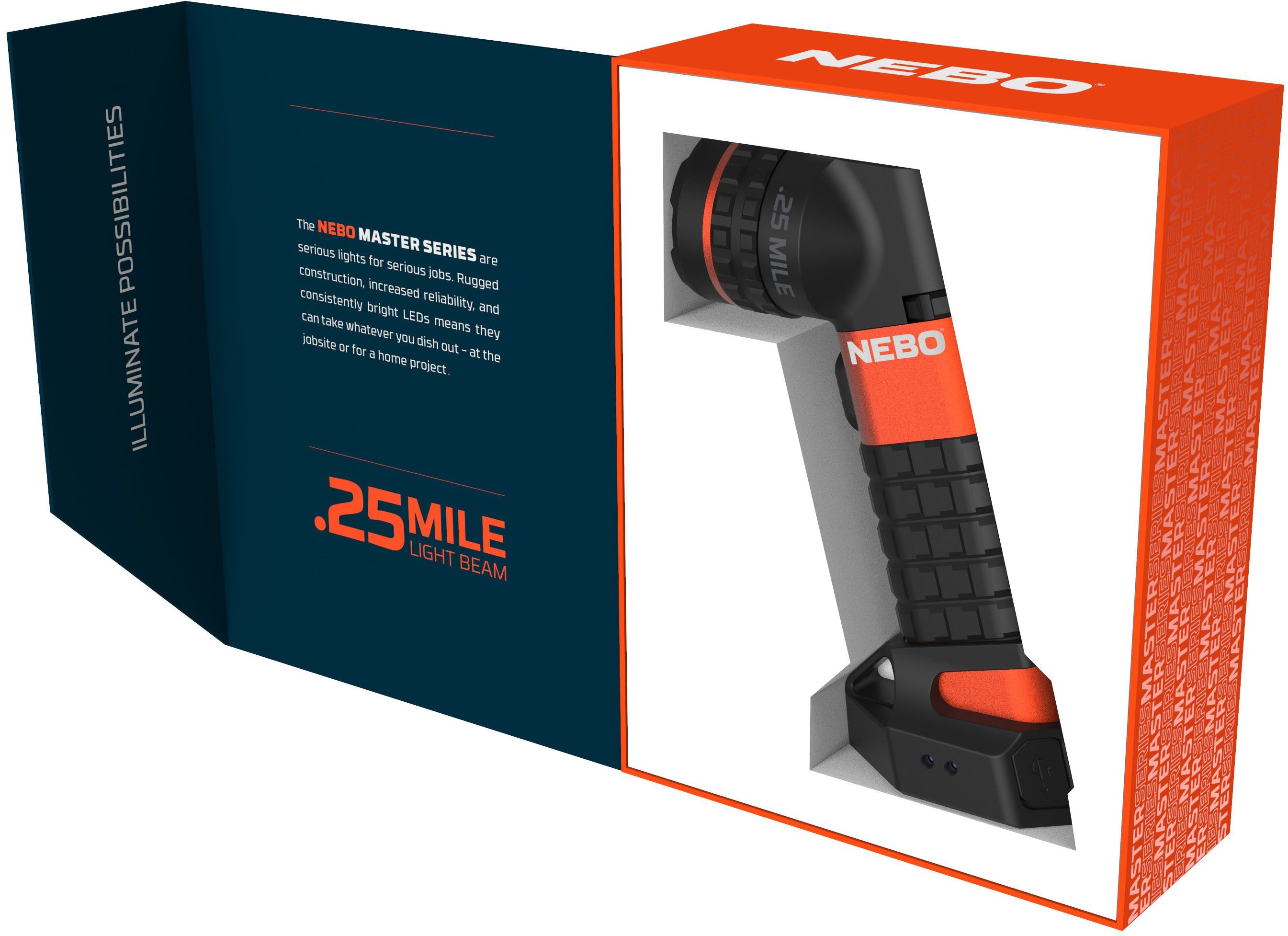 NEBO LED Taschenlampe Nebo Master Series SL25 (Set, 2-St., Taschenlampe inkl. Ladekabel), 400m Reichweite für 6,5 Stunden!