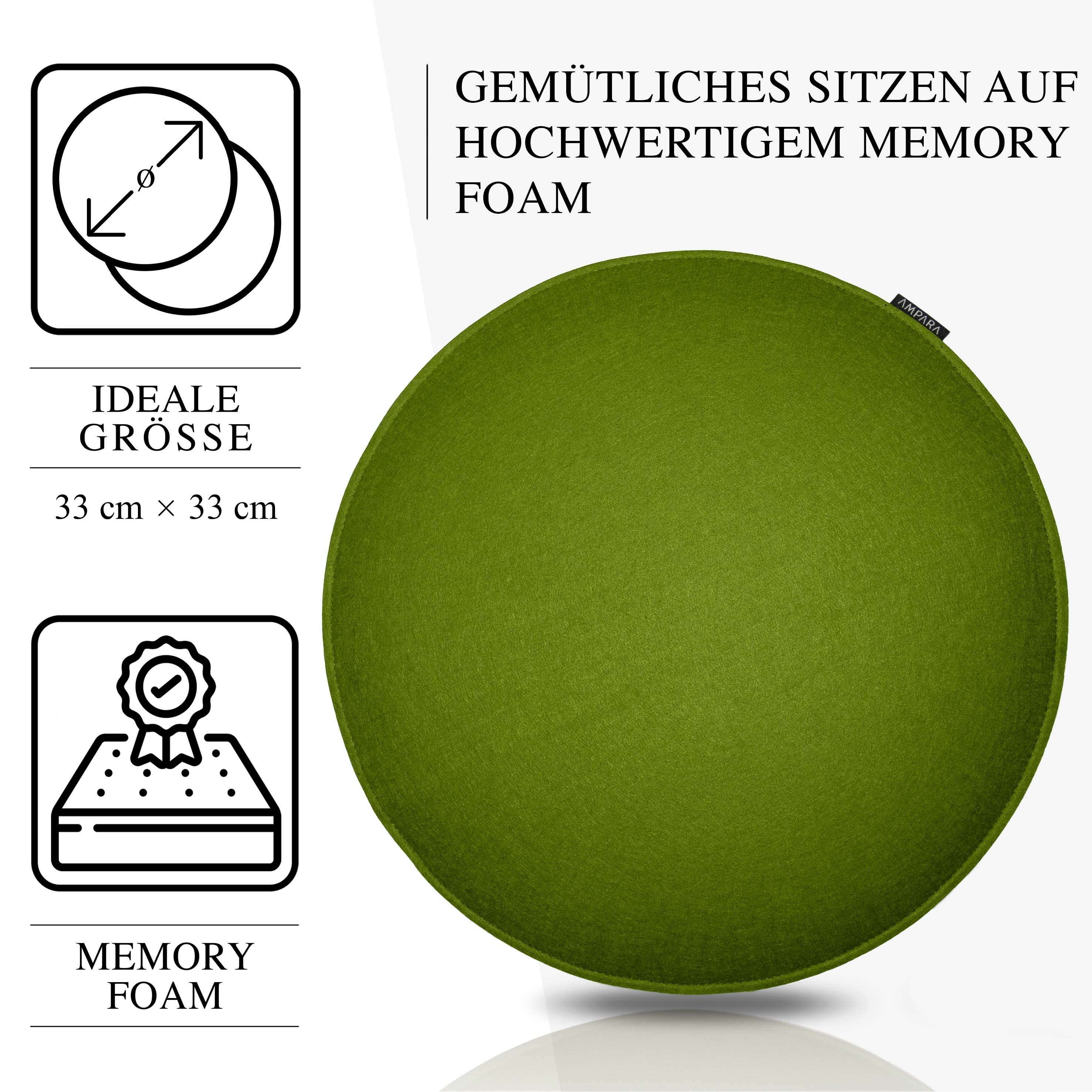 AMPARA Stuhlkissen rund 33 cm - 4er Set - für Stuhl, Bank, Lounge etc., Rut günstig online kaufen