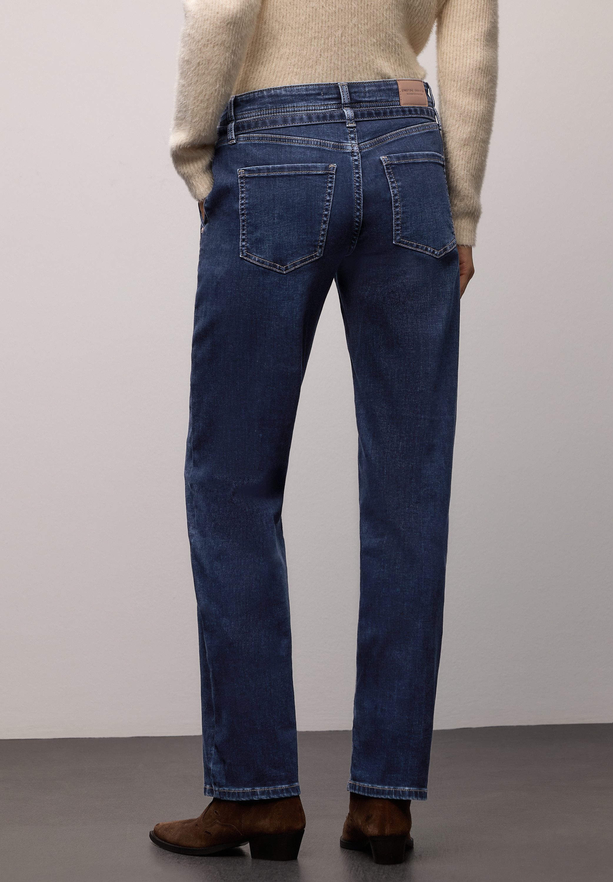 STREET ONE Straight-Jeans mit geradem Bein und Denim-Gürtel günstig online kaufen