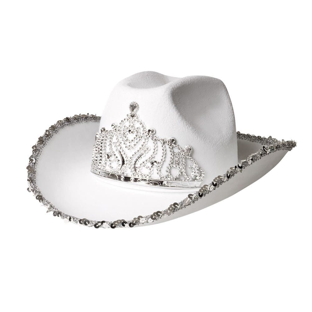 Boland Kostüm Cowboyhut Glimmer weiß