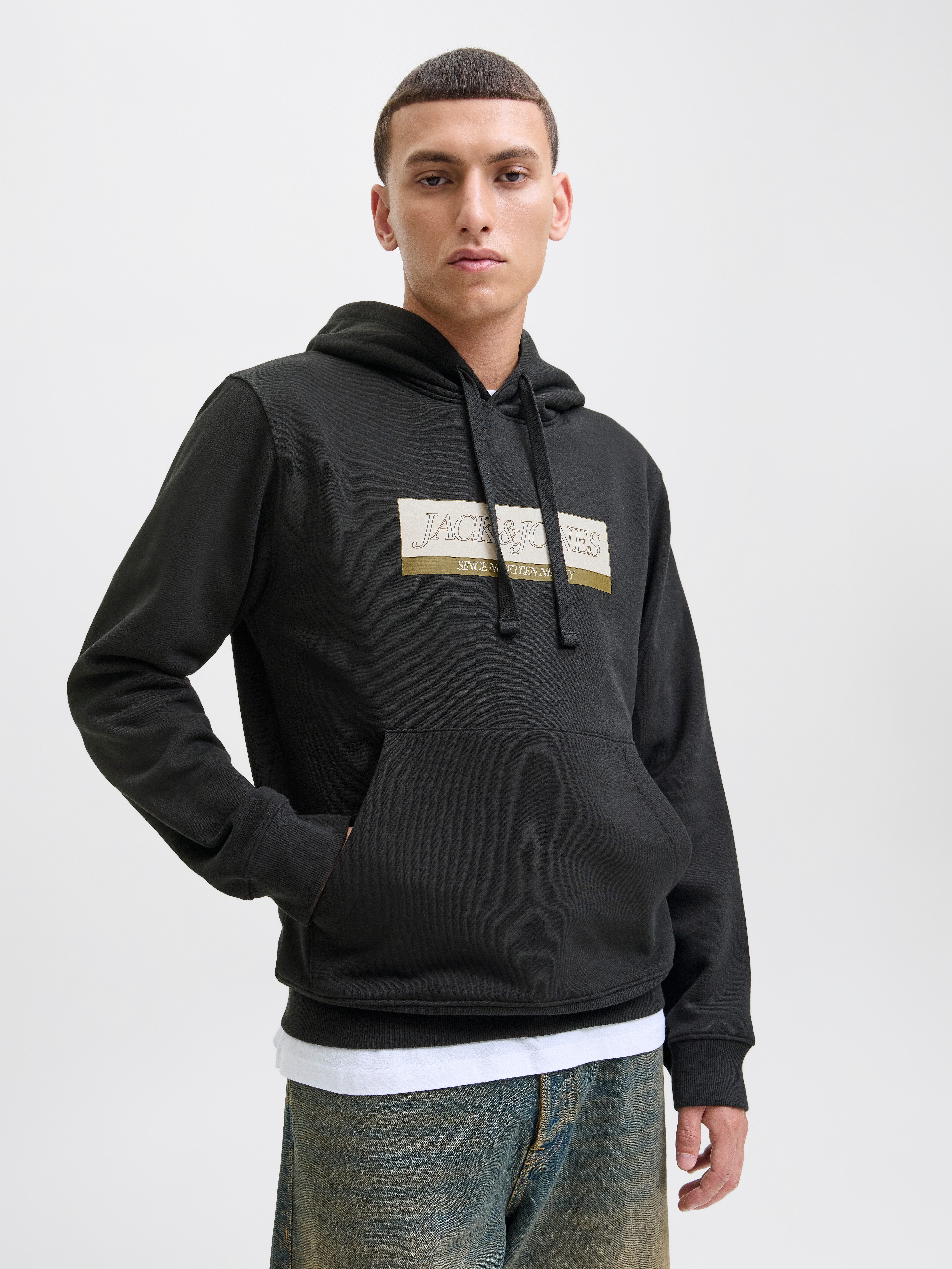 Jack & Jones Kapuzensweatshirt JORINWOOD BLOCK BRANDING SWEAT HOOD günstig online kaufen