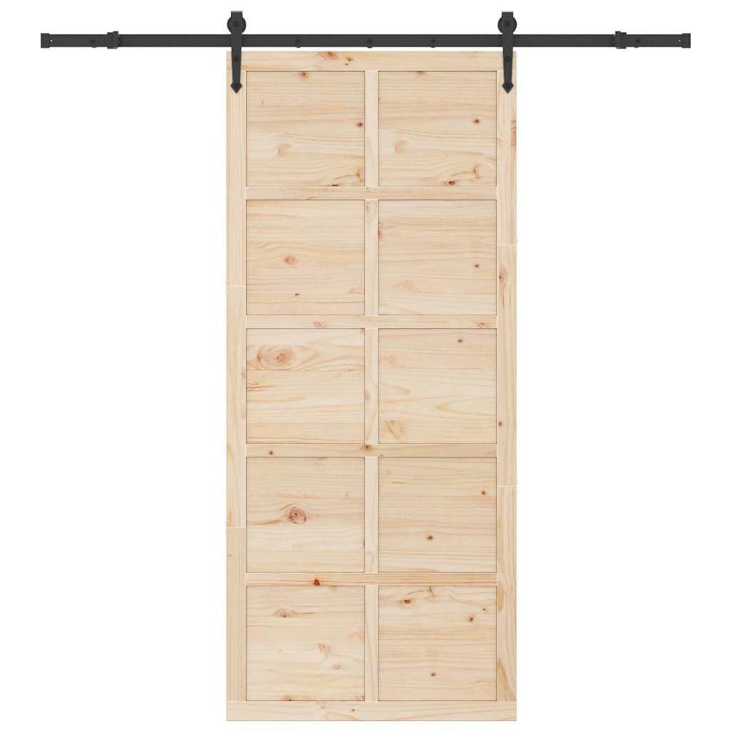 vidaXL Schiebetür Schiebetür Braun 80 x 208 cm Massives Kiefernholz (1-St)