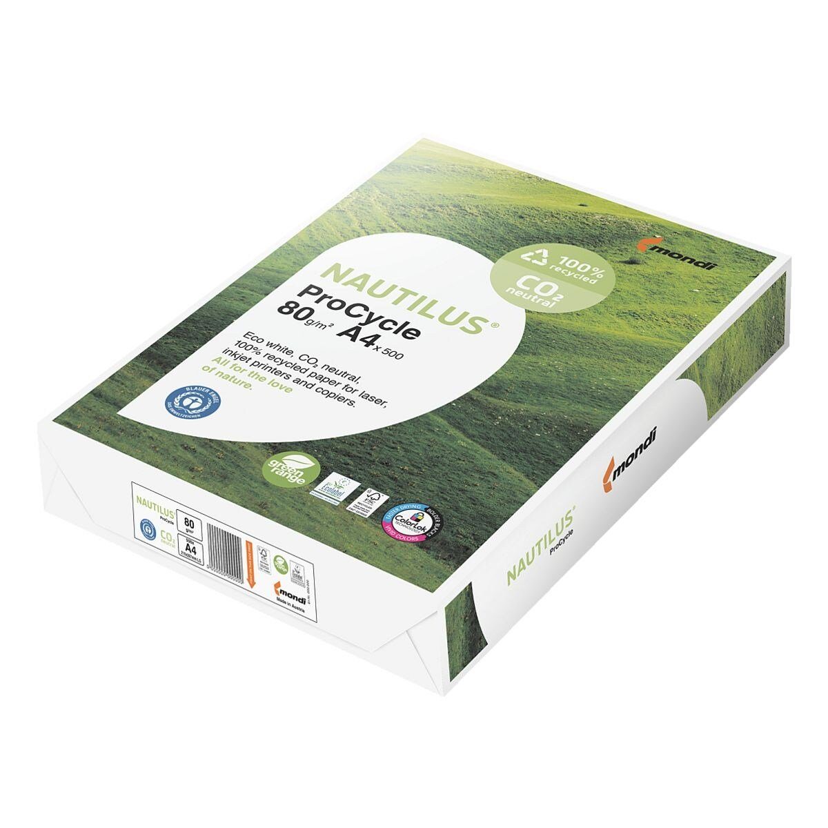 Recyclingpapier Nautilus Pro Cycle, Format DIN A4, 80 g/m², 135 CIE, 500 Blatt