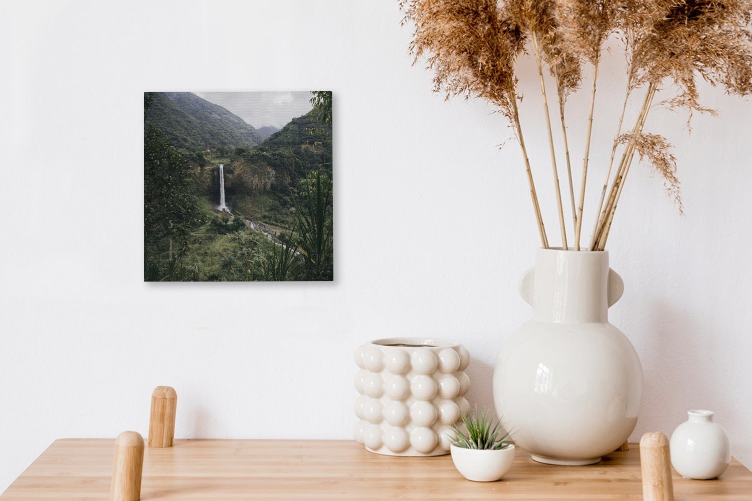 OneMillionCanvasses® Leinwandbild Pflanzen - Wasserfall - (1 für Leinwand Schlafzimmer Wohnzimmer Südamerika, St), Bilder