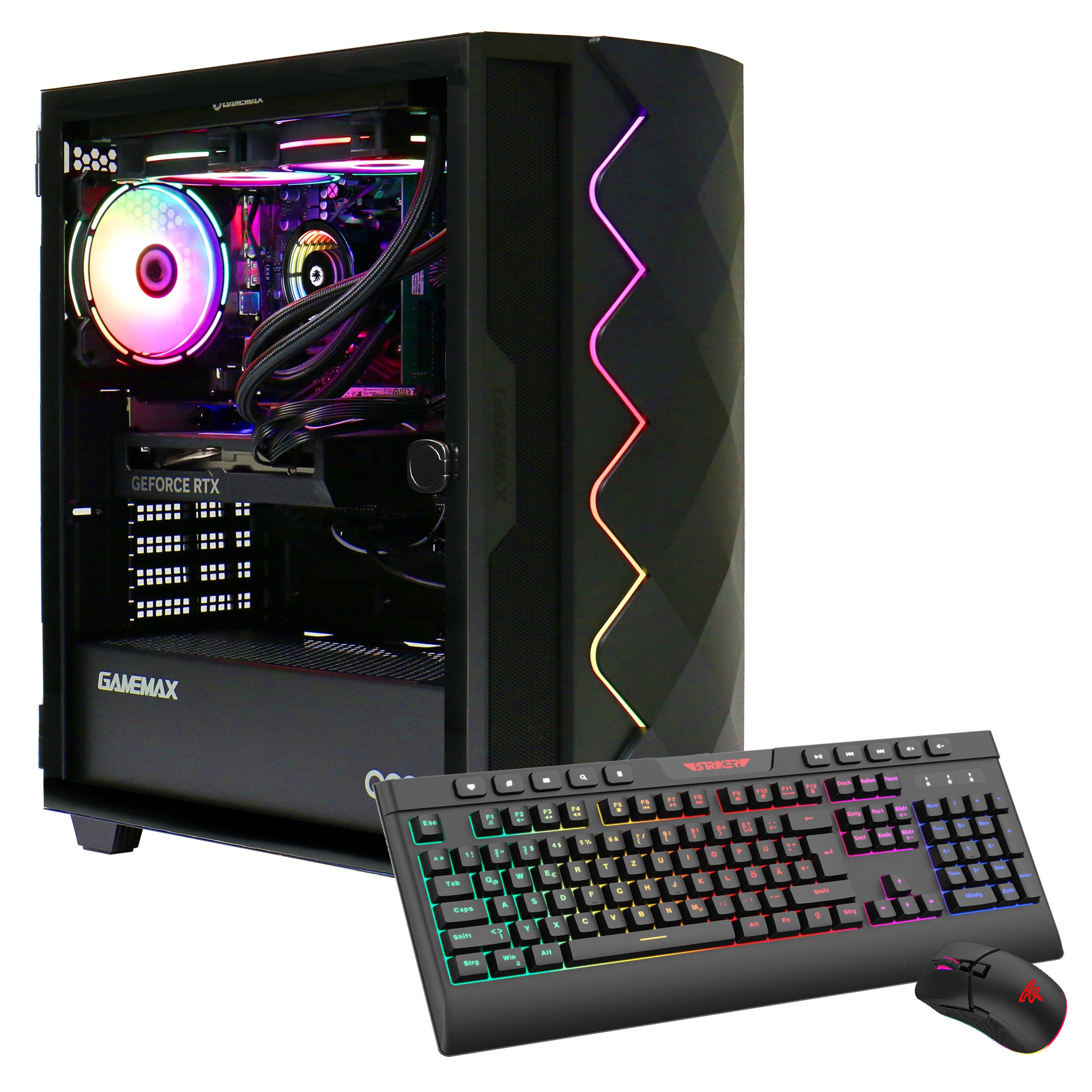GAMEMAX Diamond BK 7452 Gaming-PC (AMD Ryzen 7 7800X3D, GeForce RTX 5070, 32 GB RAM, 1000 GB SSD, Wasserkühlung, DDR5 RAM, Windows 11)