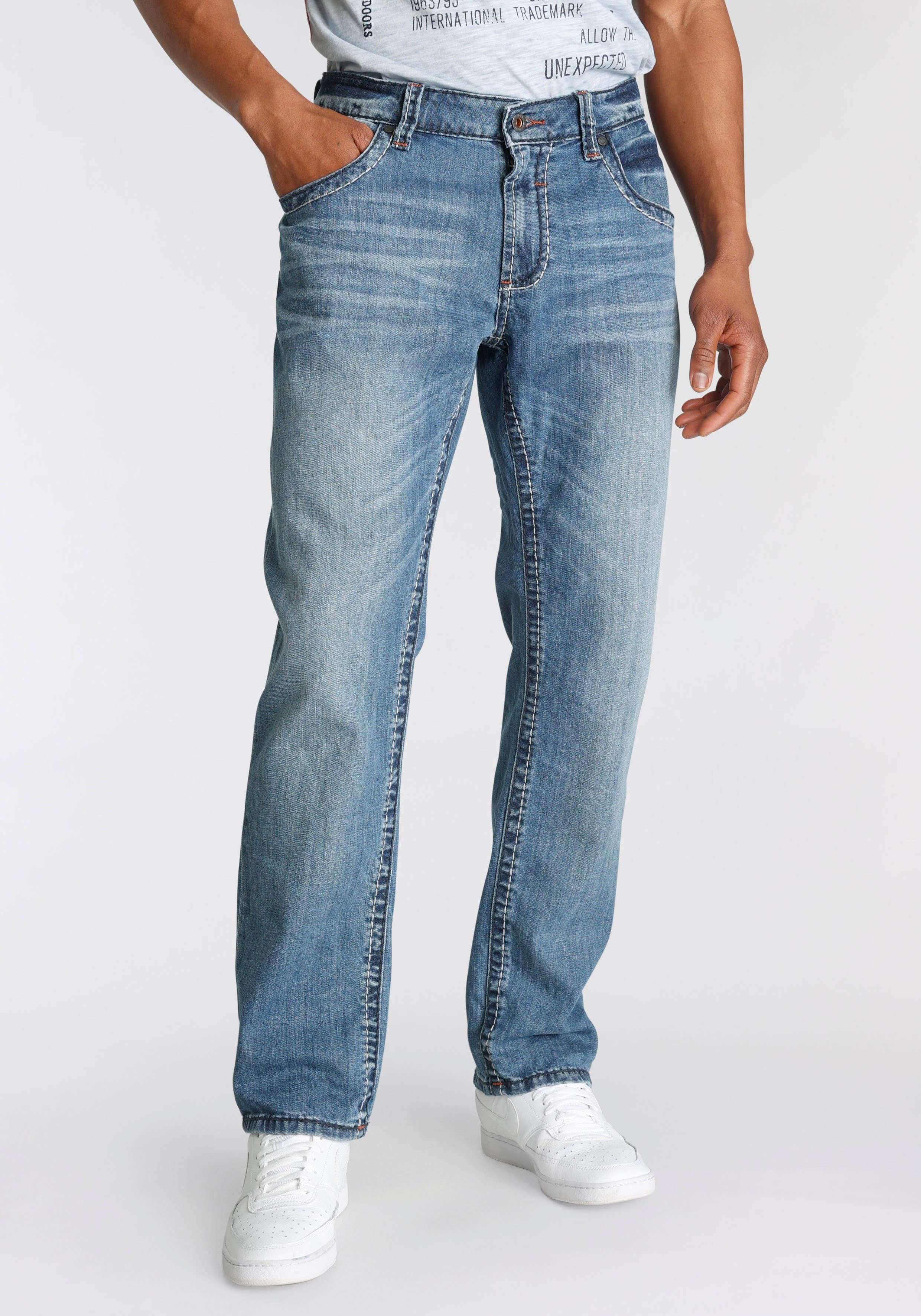 CAMP DAVID Regular-fit-Jeans NI:CO:R611 mit Abriebeffekten