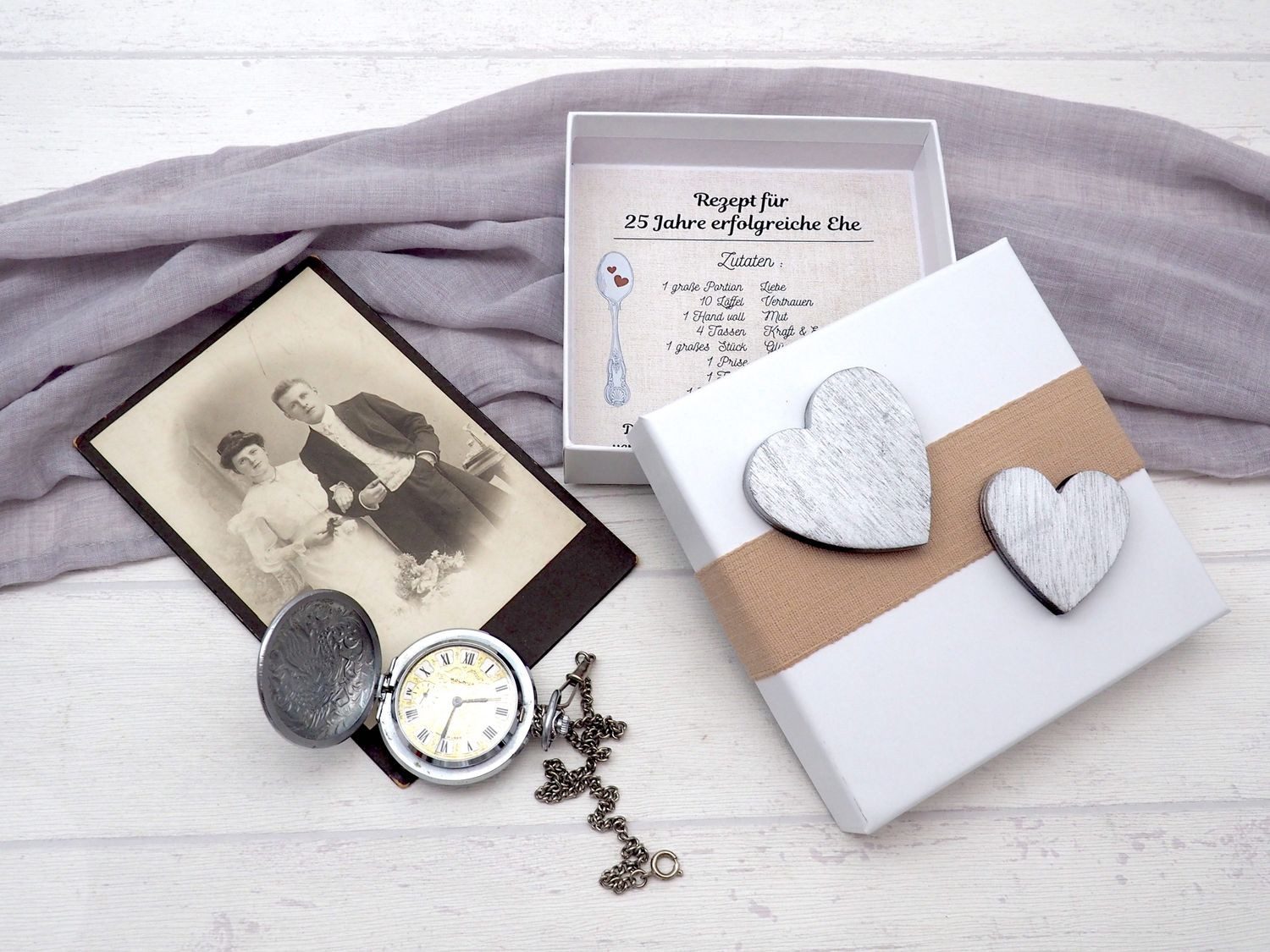 ZauberDeko Geschenkbox Geldgeschenk Verpacken Silberhochzeit Geschenk Rezept für 25 Jahre Ehe – Bild 5 von 5