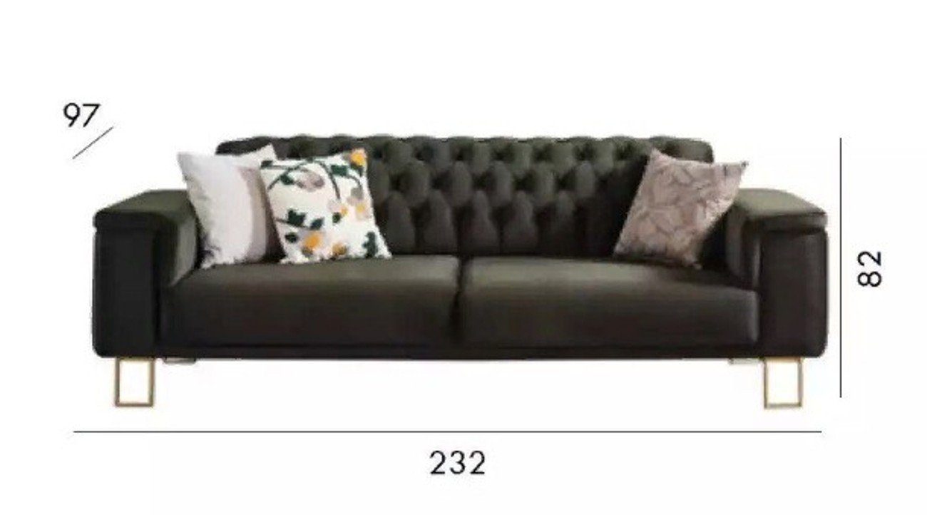 3 Italy Holz Sofa in 3-Sitzer Teile, Modern Stoff, Design 1 Weiß Luxus Made Sitzer JVmoebel Elegantes Möbel