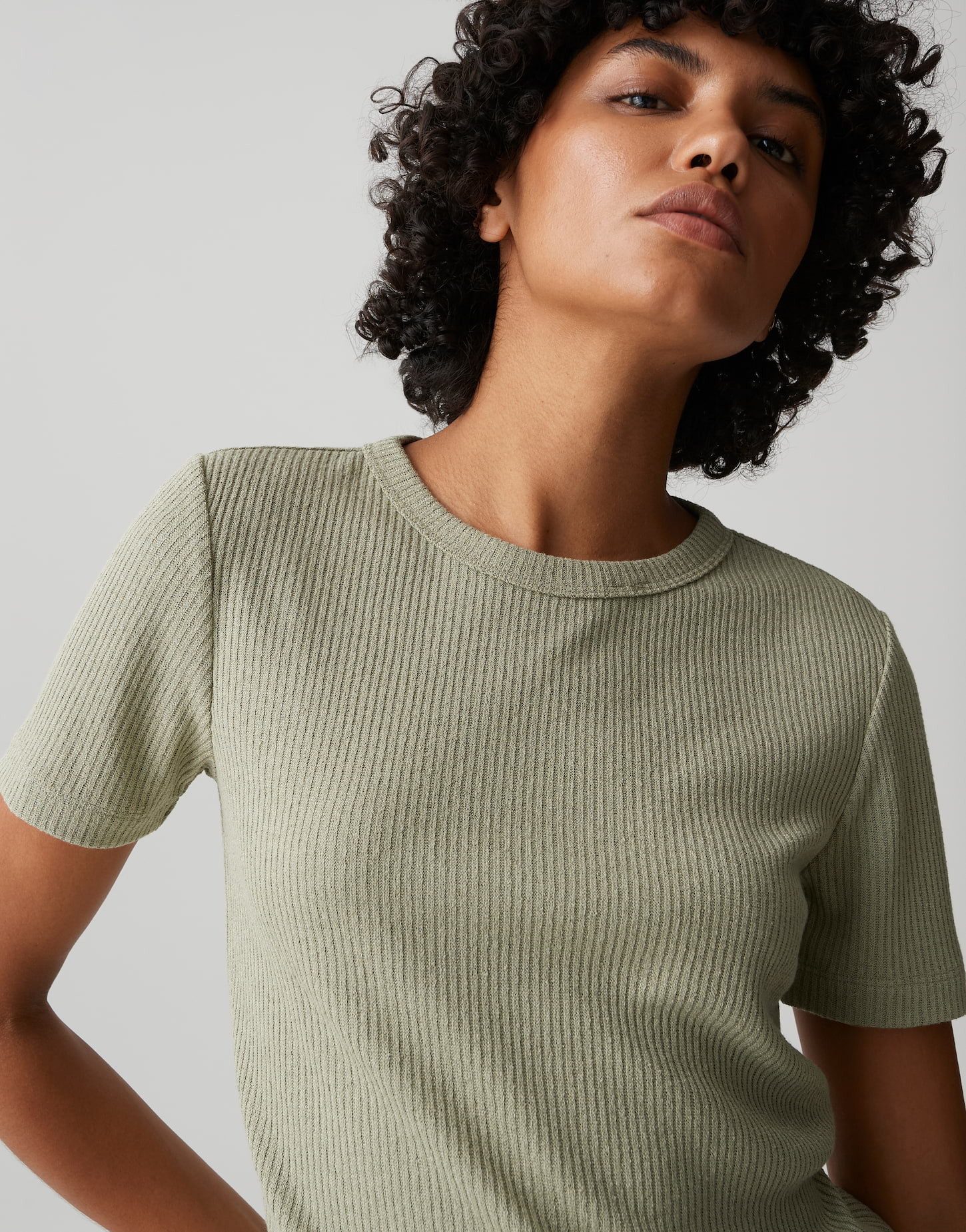 OPUS Kurzarmshirt Sydra aus Jersey mit Rippstruktur elastischer Stoff, weicher Griff, Casual – Bild 4 von 5
