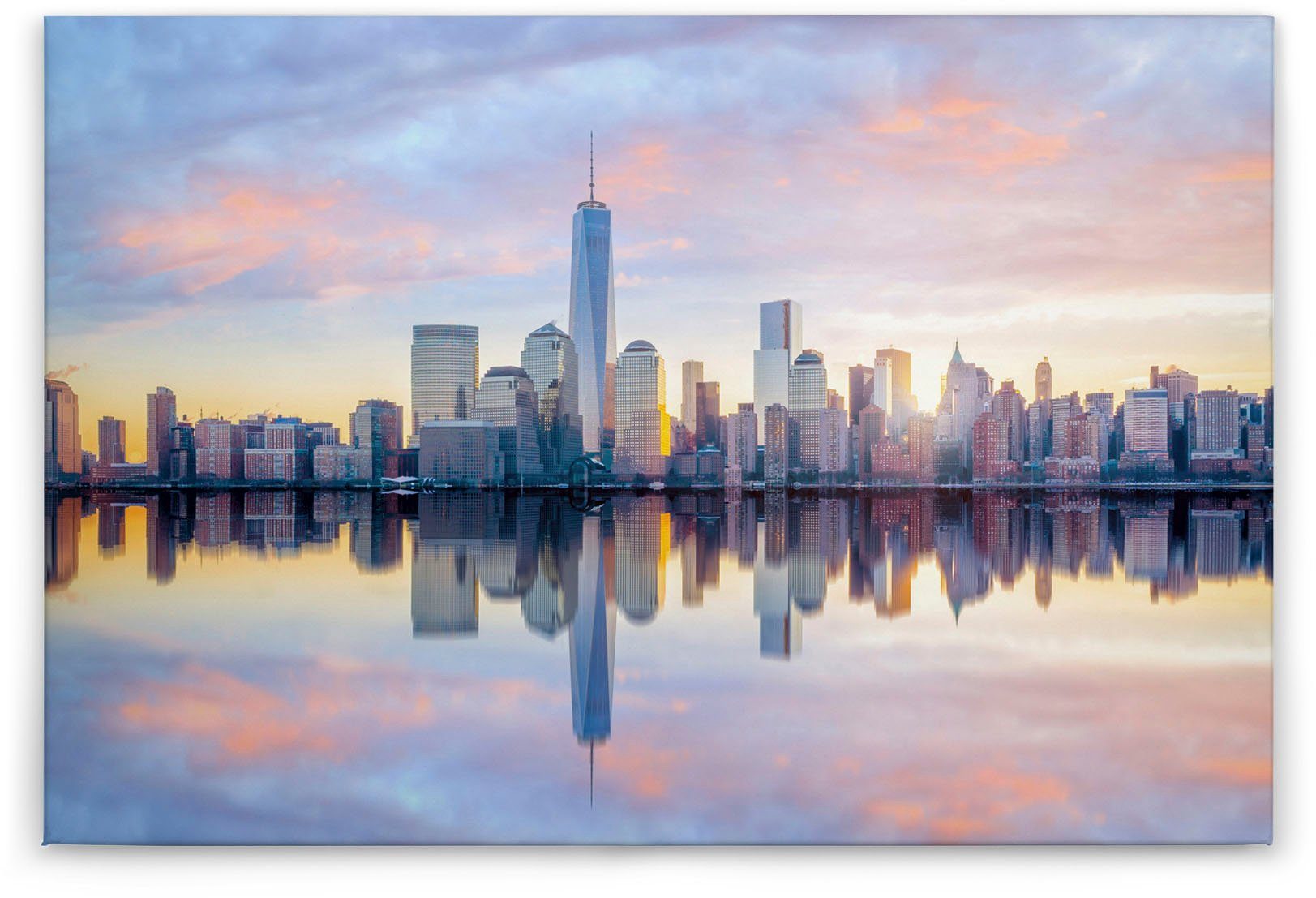 A.S. Création Leinwandbild Skyline NY, Kinder, Kunst, New York (1 St), Skyline Bild Keilrahmen Großstadt Leinwand-Bild Wohnzimmer modern Wand