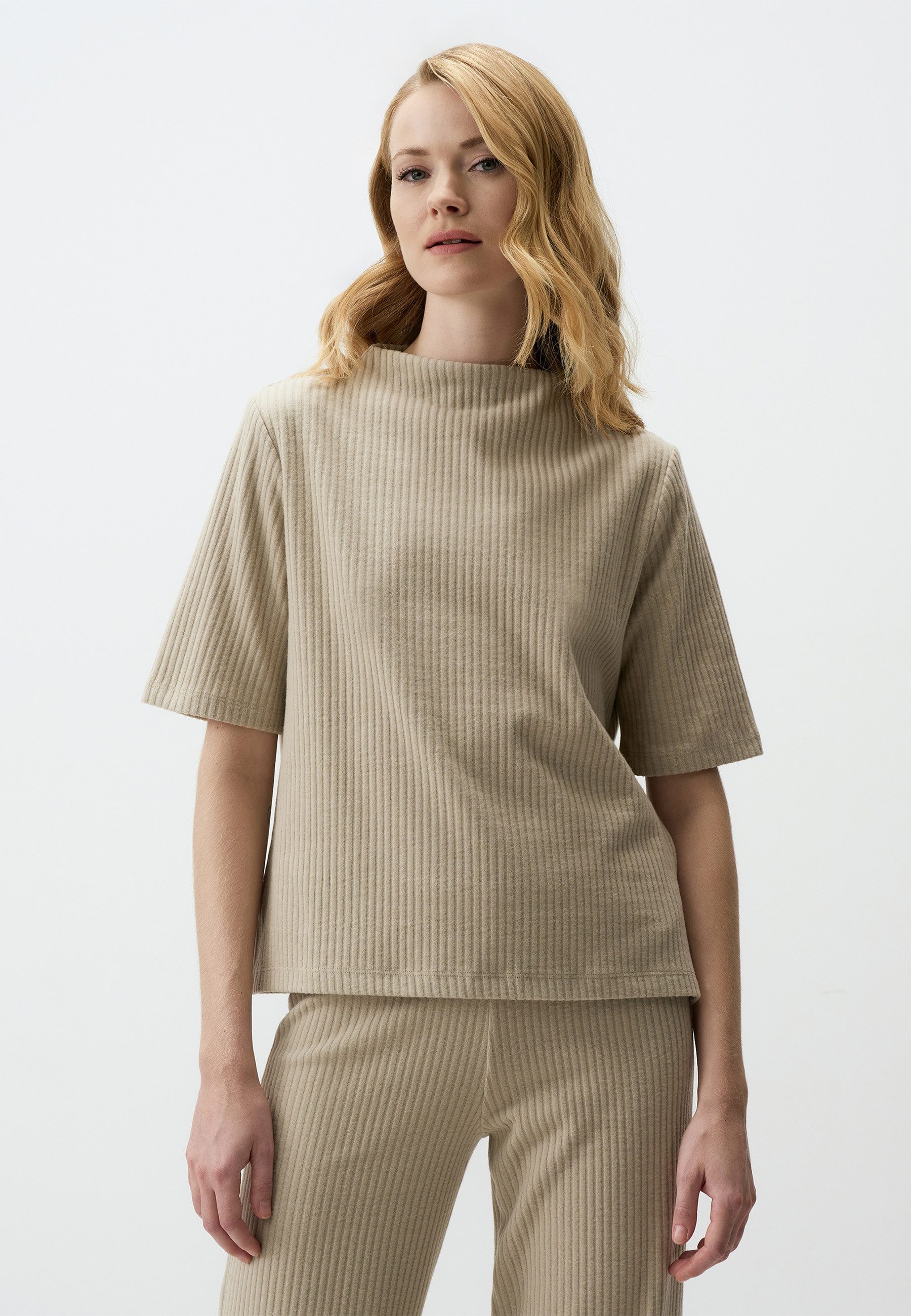 Blusentop Elegante Beige Bluse Mit Entspannter Passform