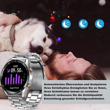 Gontence Herren IP67 Wasserdicht Armbanduhr mit Schlafmonitor Smartwatch Smartwatch, 1-tlg.