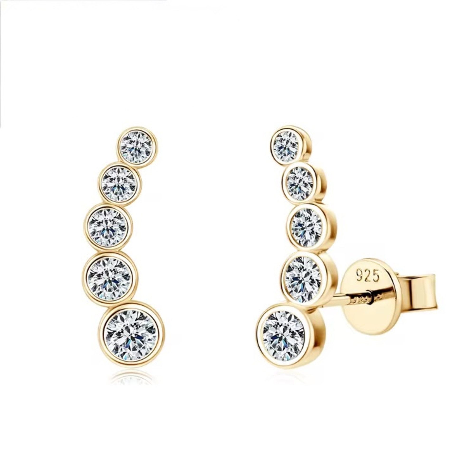 Paar Ohrstecker Extravagante Moissanit Damen Layering Ohrstecker 925 Sterling Silber