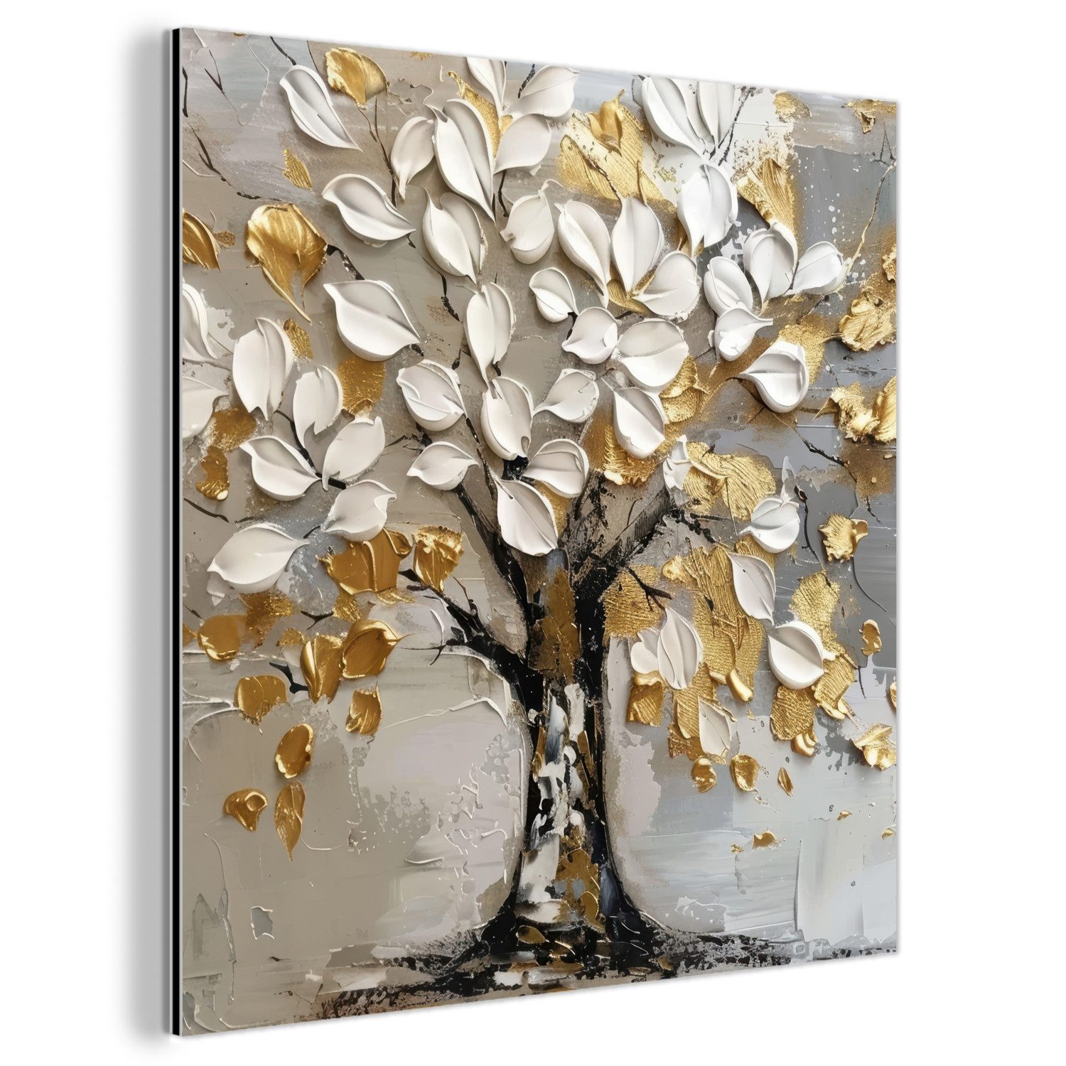 MuchoWow Metallbild Baum - Beige - günstig online kaufen