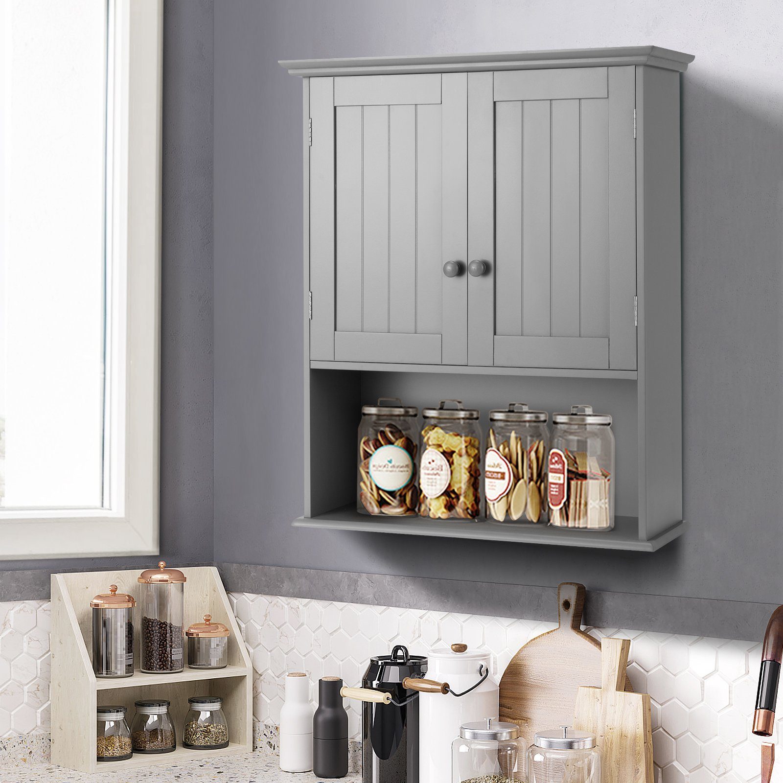 COSTWAY Hängeschrank Badschrank, mit Tür & günstig online kaufen