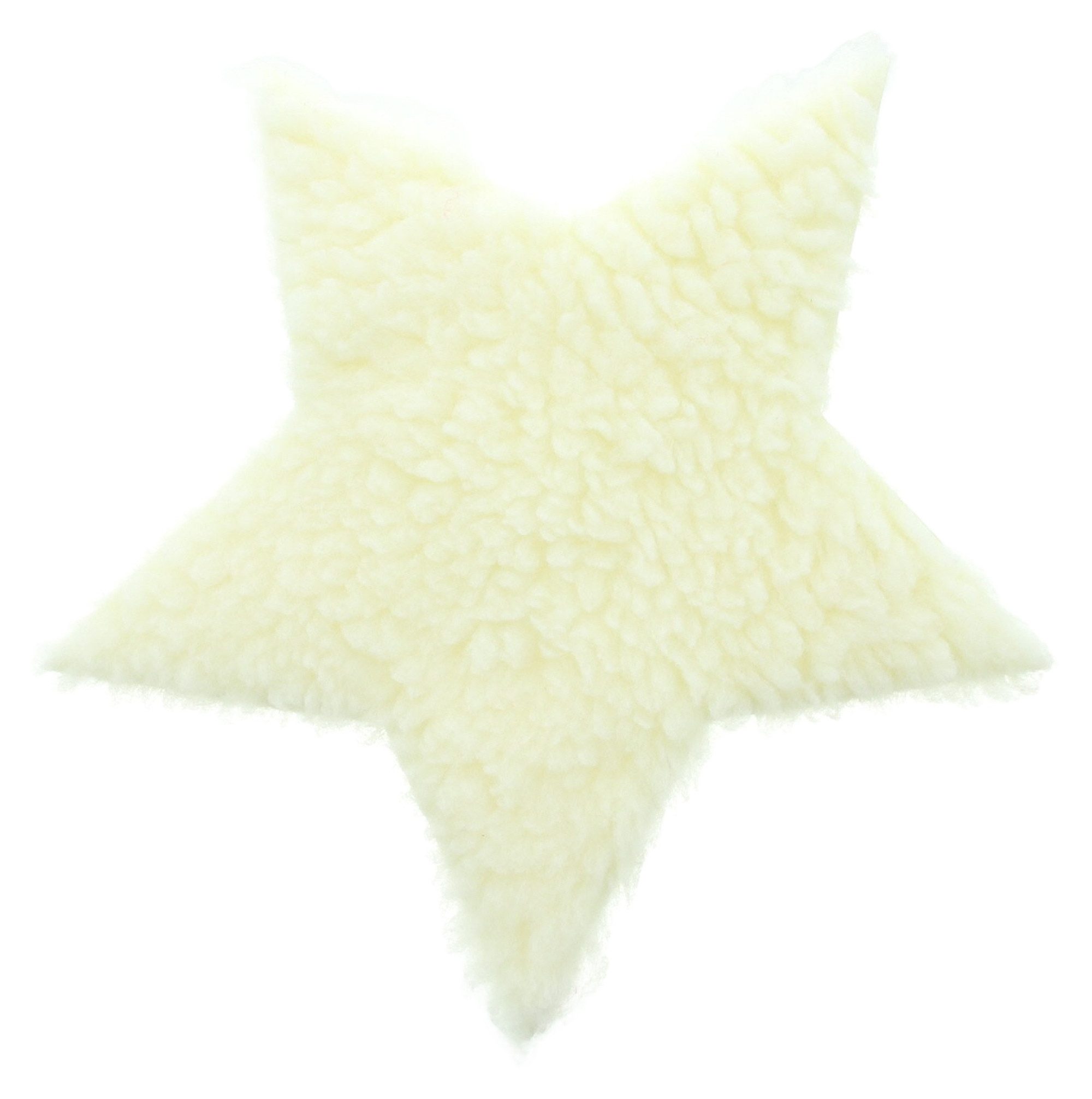 Dekoleidenschaft Fellkissen 2x Dekofell "Stern" creme, Ø 40 cm, Kunstfell, Tischdeko, Sitzauflage, Lammfell-Imitat, moderne Stuhlauflage in Felloptik