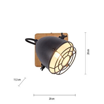 LeuchtenDirekt LED Deckenleuchte Deckenlampe BEETLE Spot, E14, Vintage Wand- Deckenmontage Spot dreh+schwenkbar