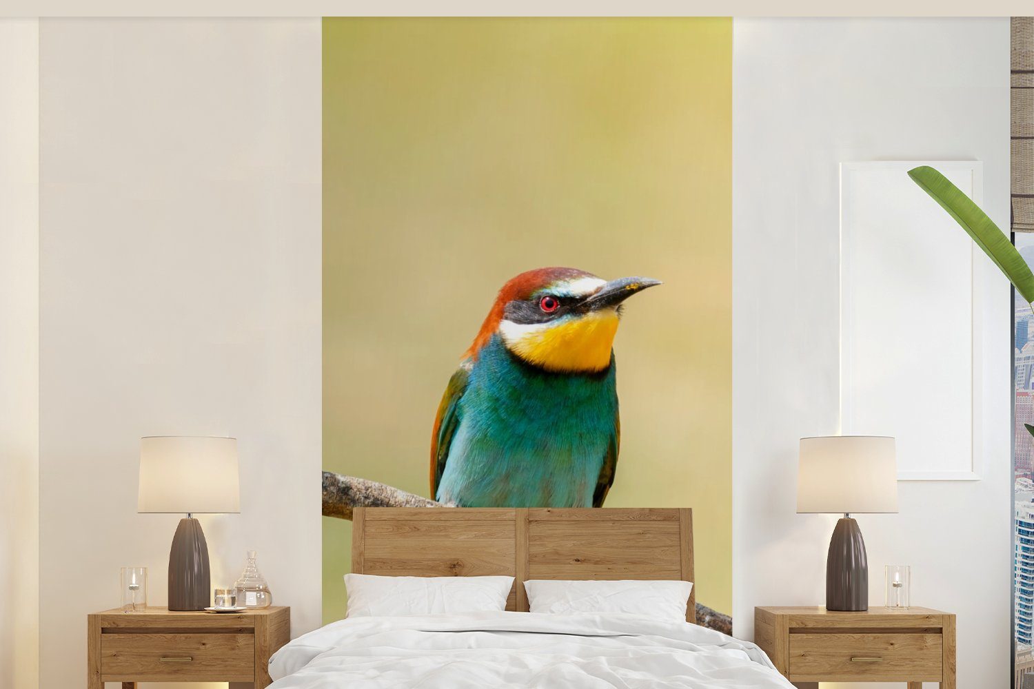 MuchoWow Fototapete Vögel - Tiere - Bienenfresser, Matt, bedruckt, (2 St), Vliestapete für Wohnzimmer Schlafzimmer Küche, Fototapete