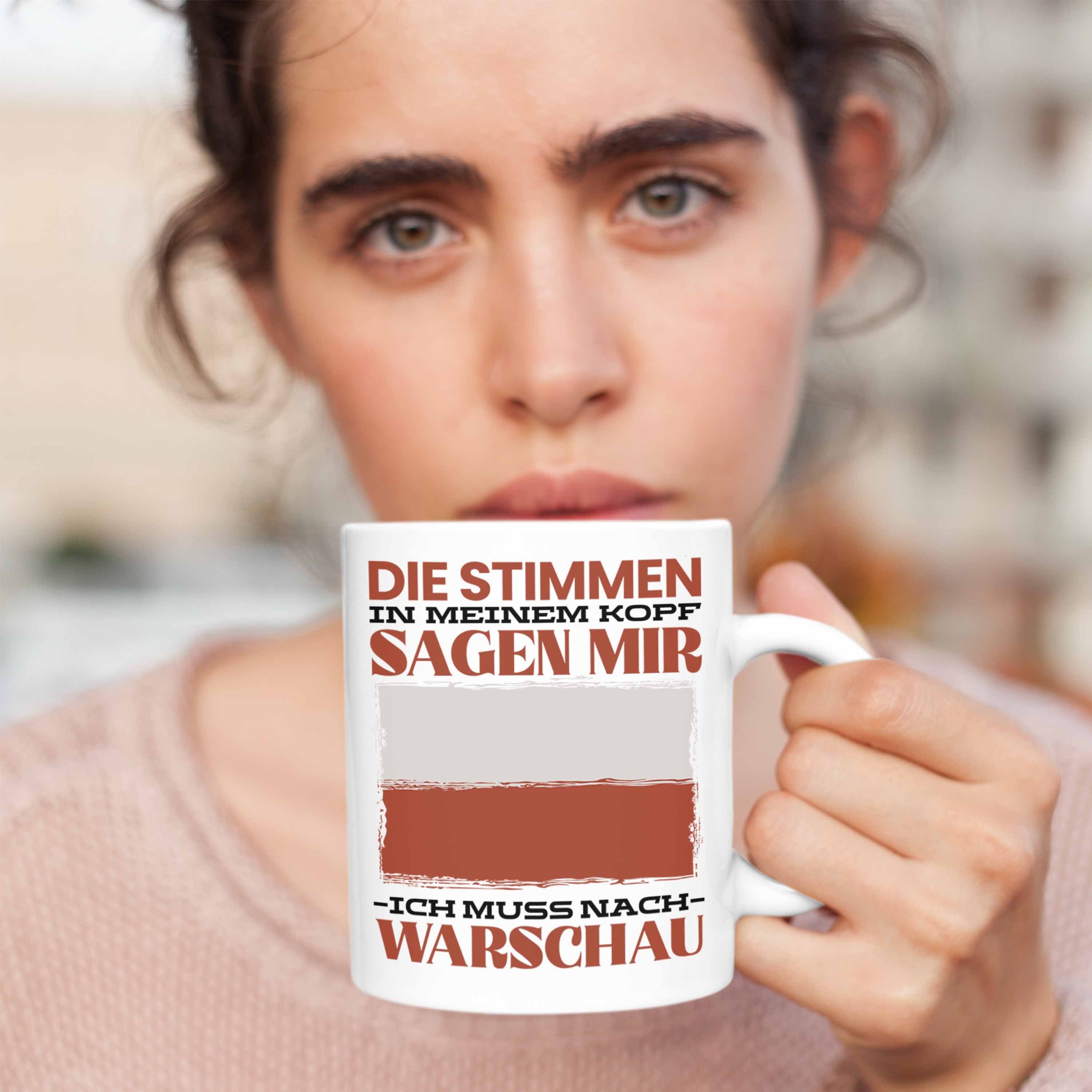 Trendation Heimat Warschau Tasse Spruch Geschenk Polen Tasse Urlaub Geschenkidee Weiss